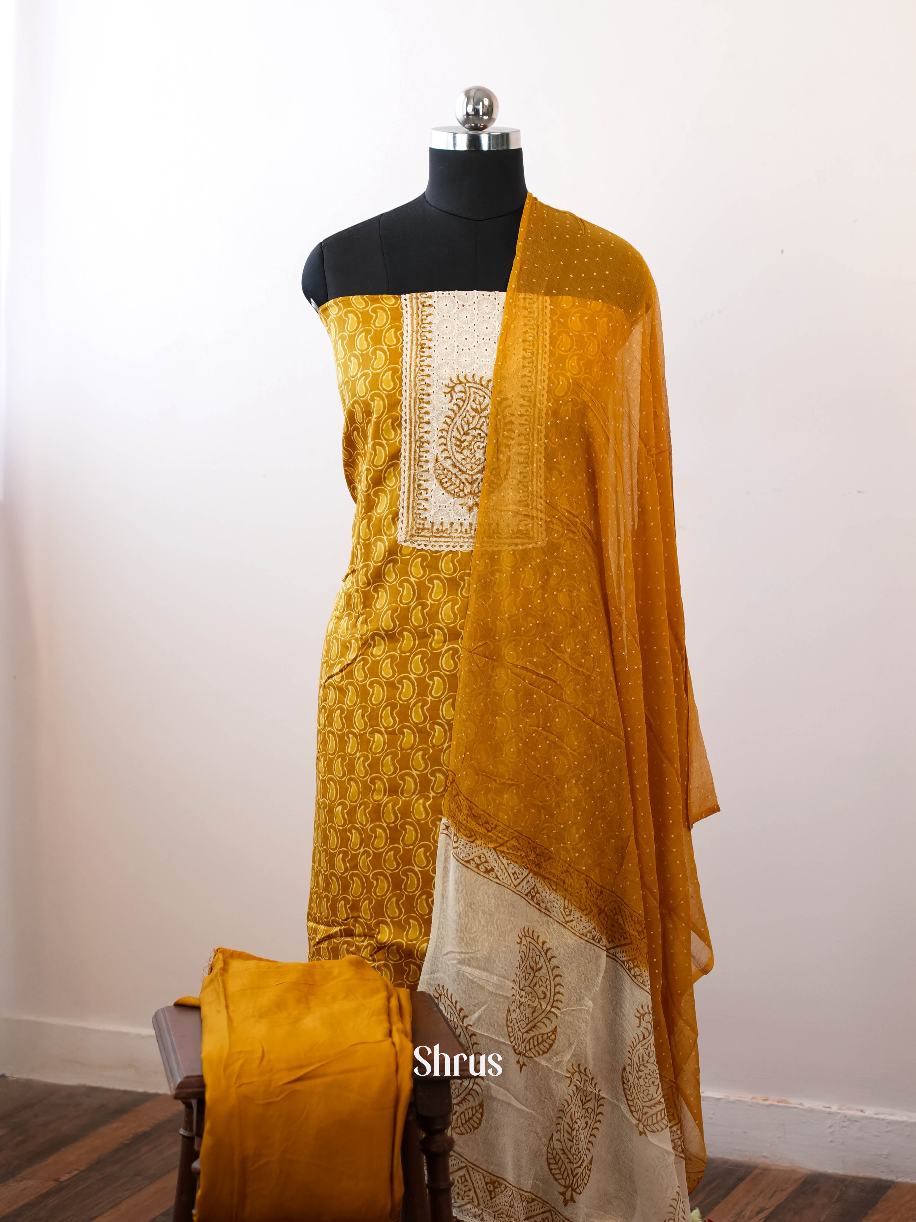Mustard & Cream - Cotton salwar - Shop on Shrus.com