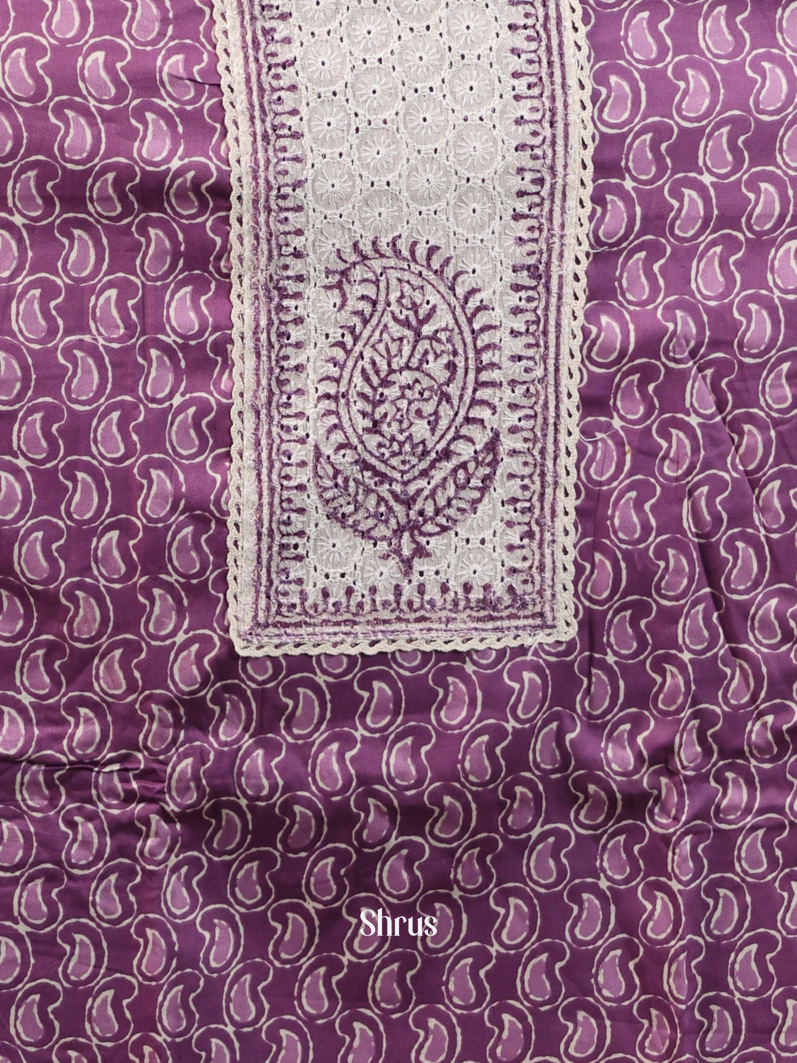Purple & White- Cotton salwar - Shop on Shrus.com