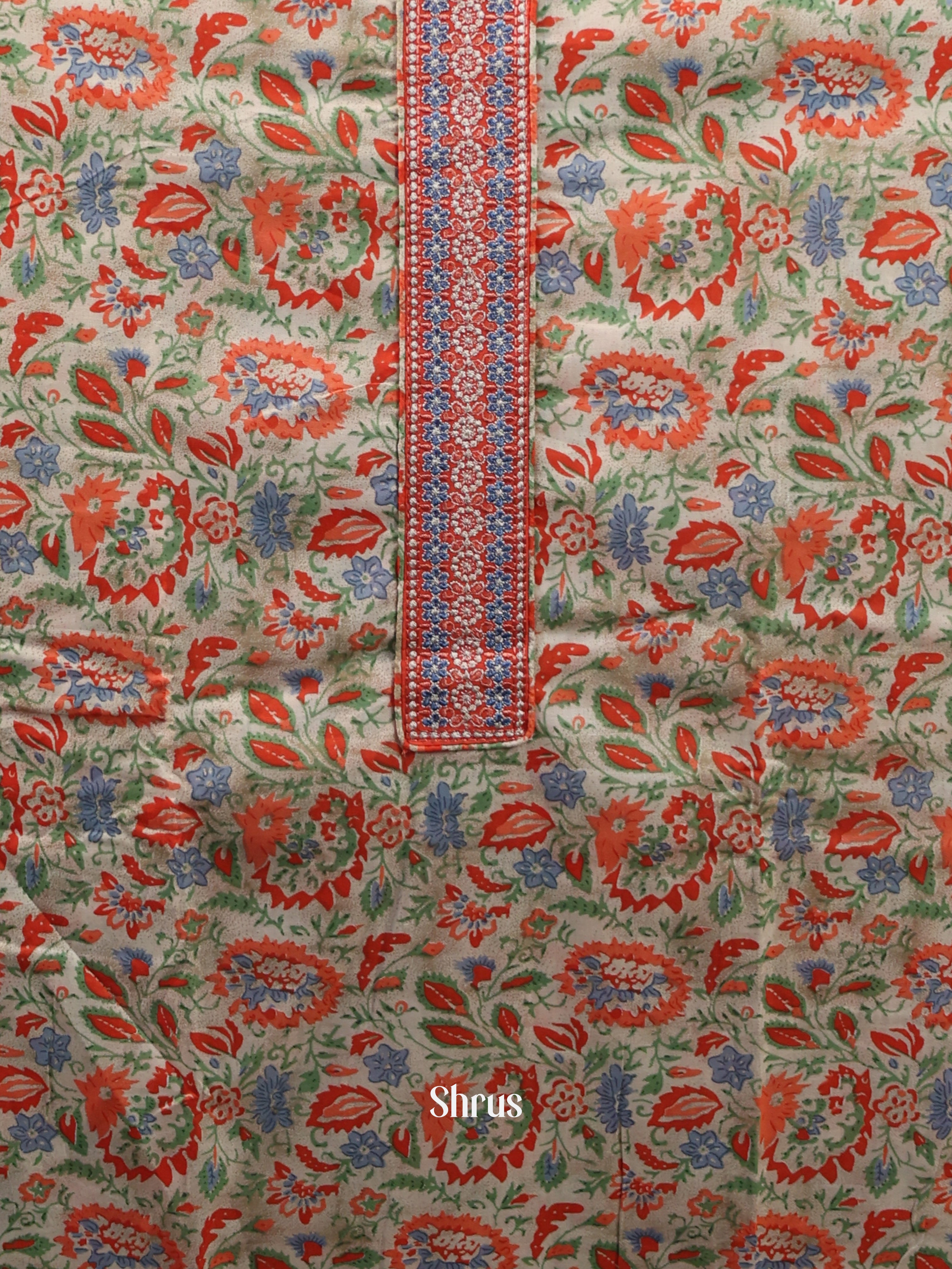 Cream & Orange- Cotton salwar - Shop on Shrus.com