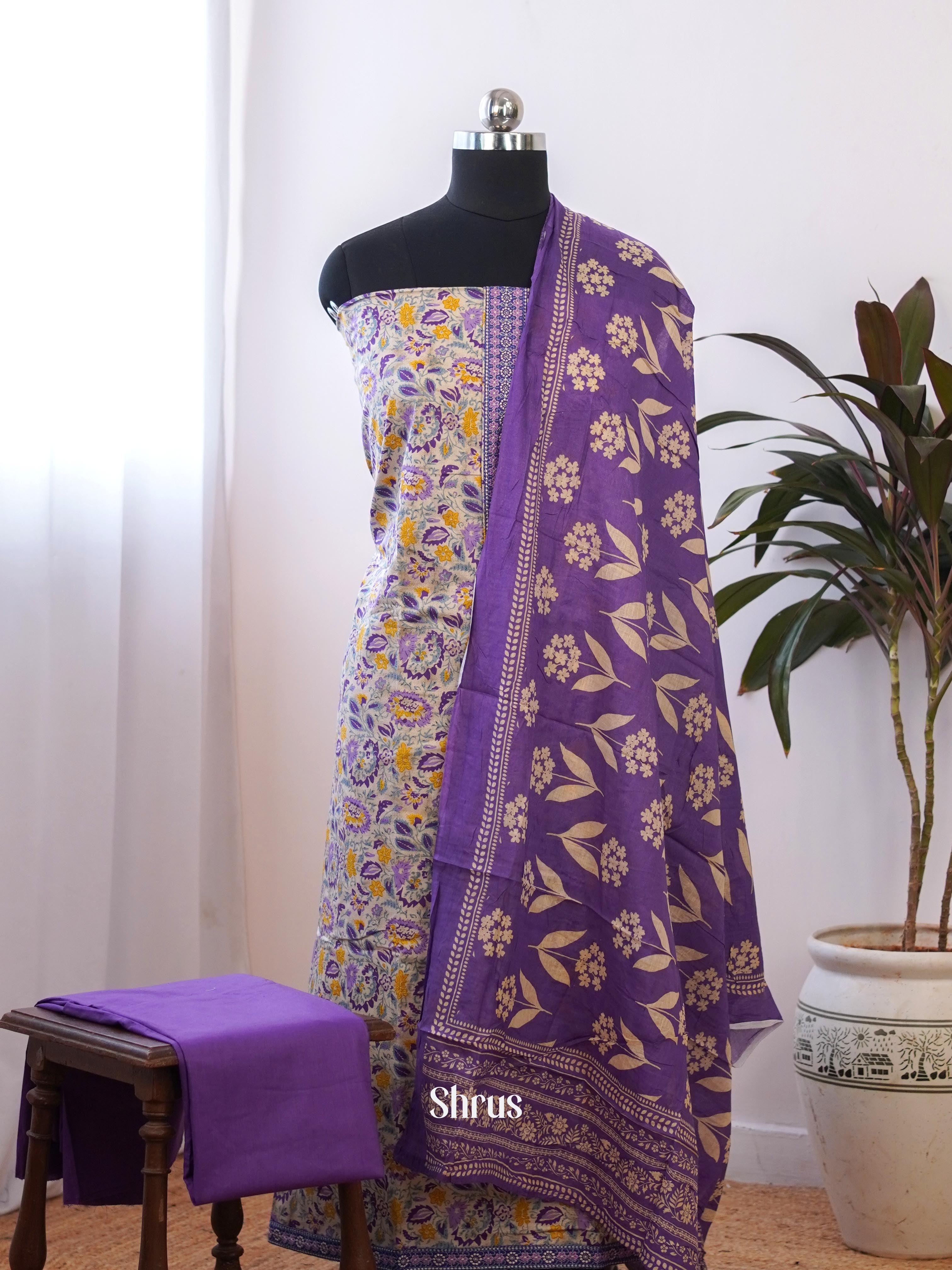Purple - Cotton salwar - Shop on Shrus.com
