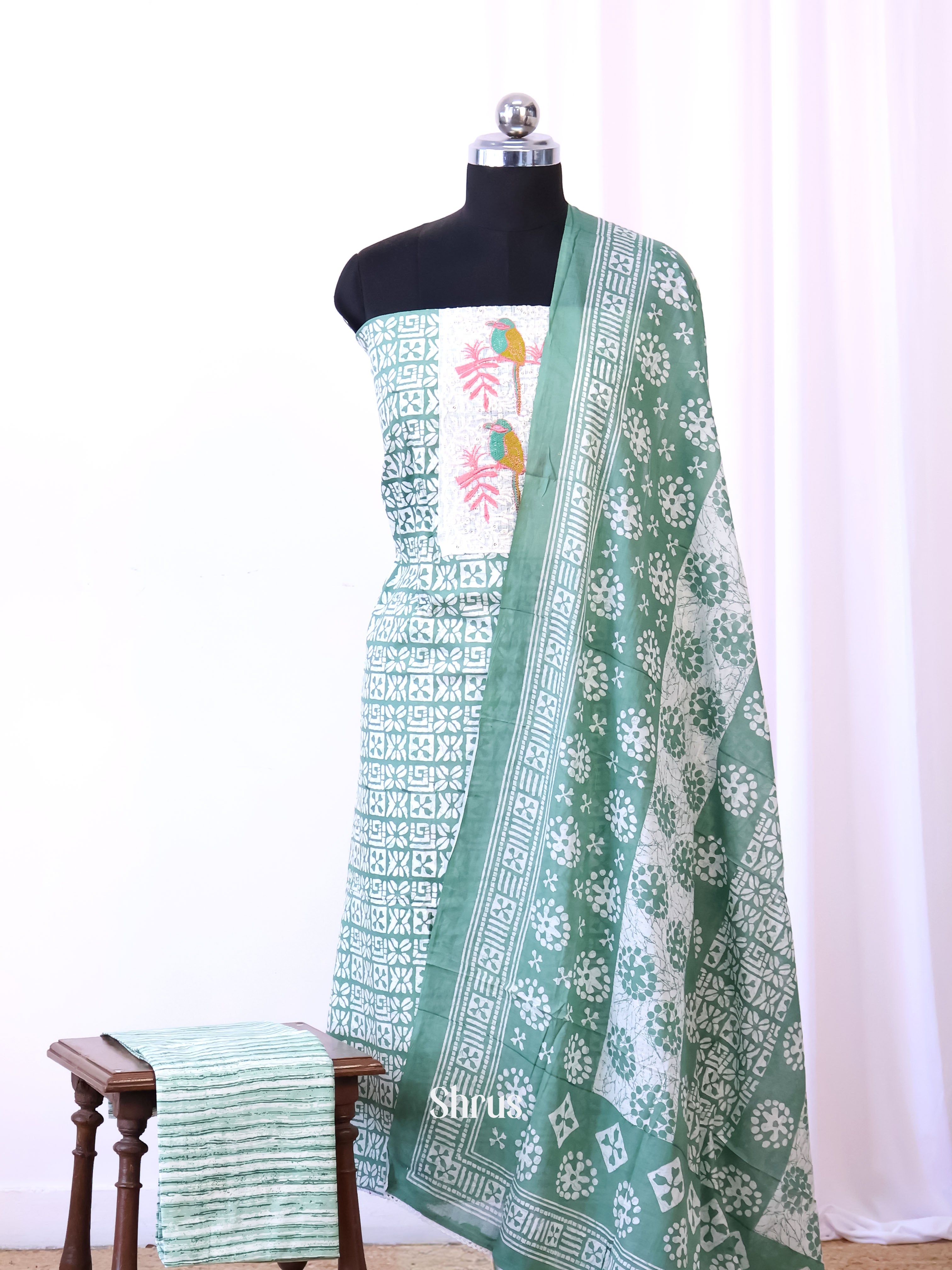 Green - Cotton salwar - Shop on Shrus.com