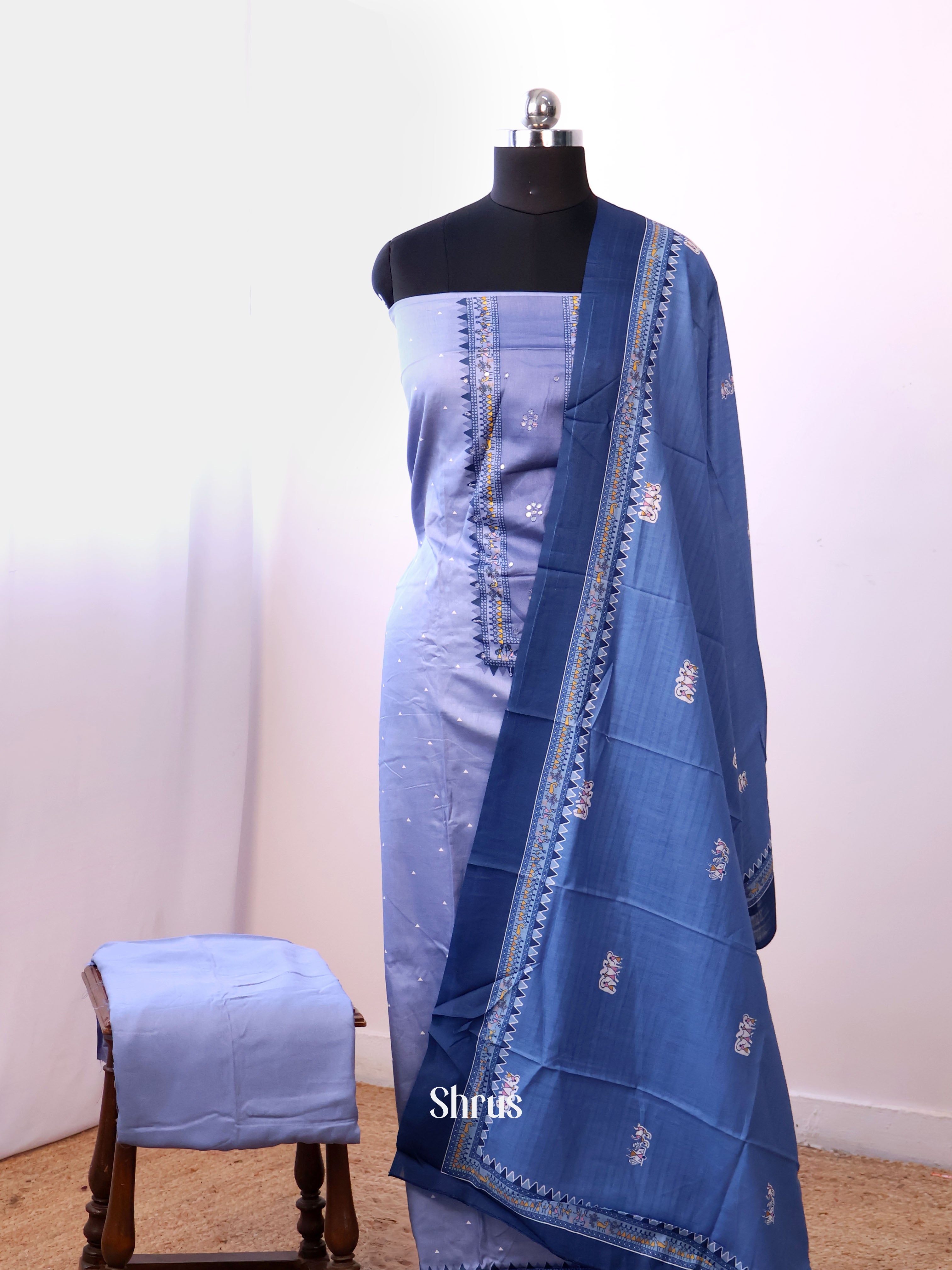 Purple & Blue - Cotton salwar - Shop on Shrus.com