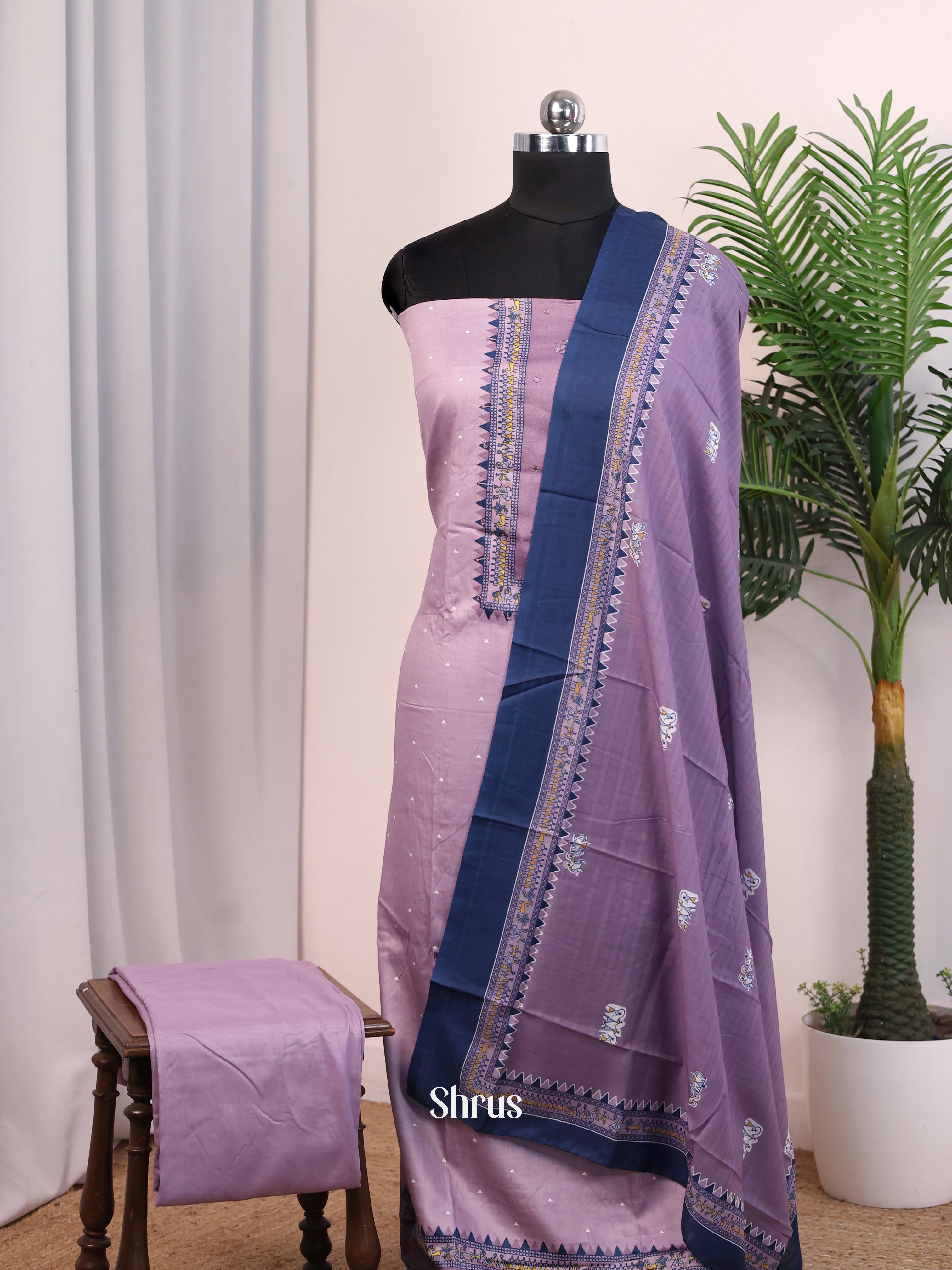 Purple & Blue - Cotton salwar - Shop on Shrus.com