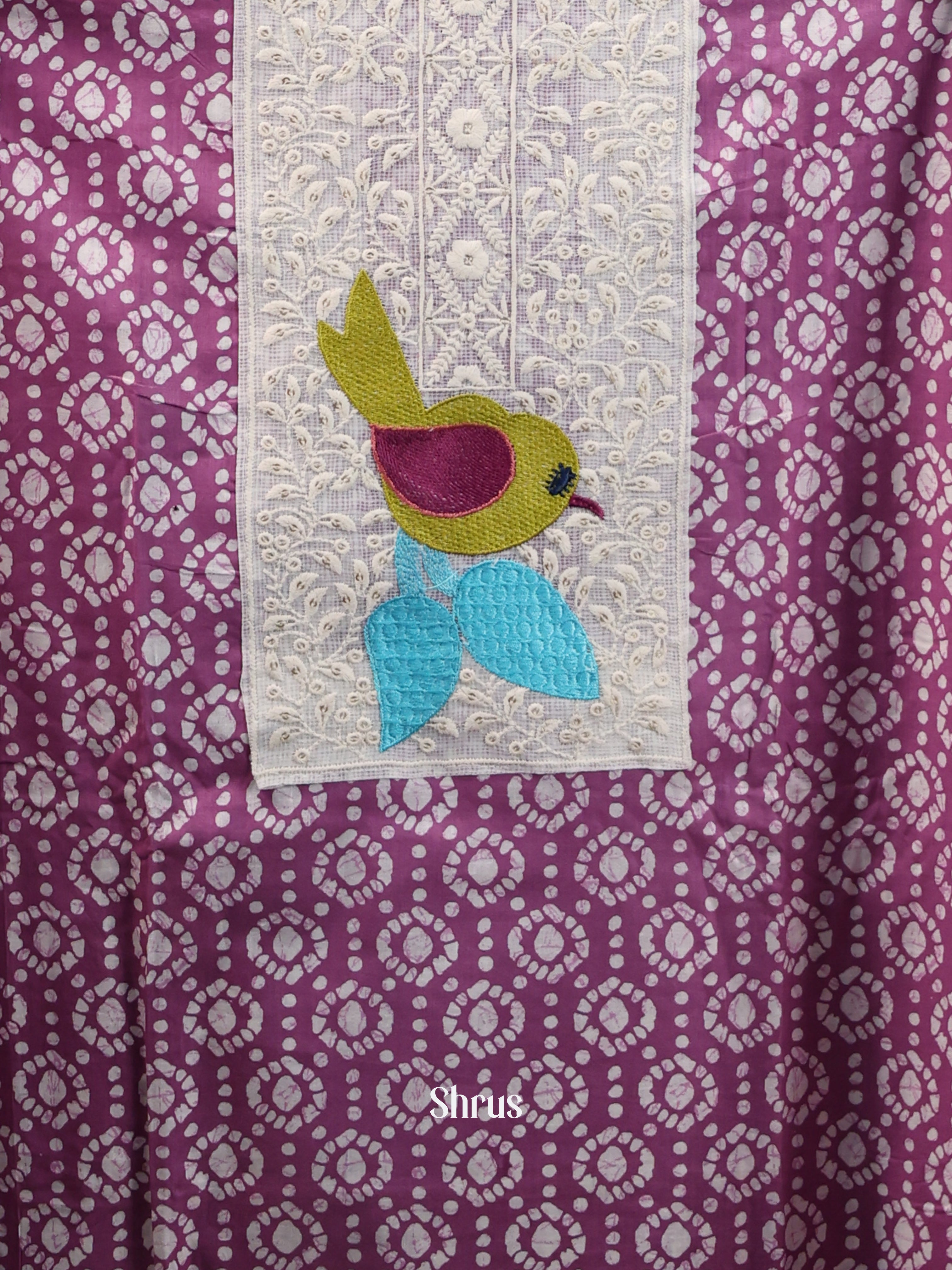 Purple & Cream - Cotton salwar - Shop on Shrus.com