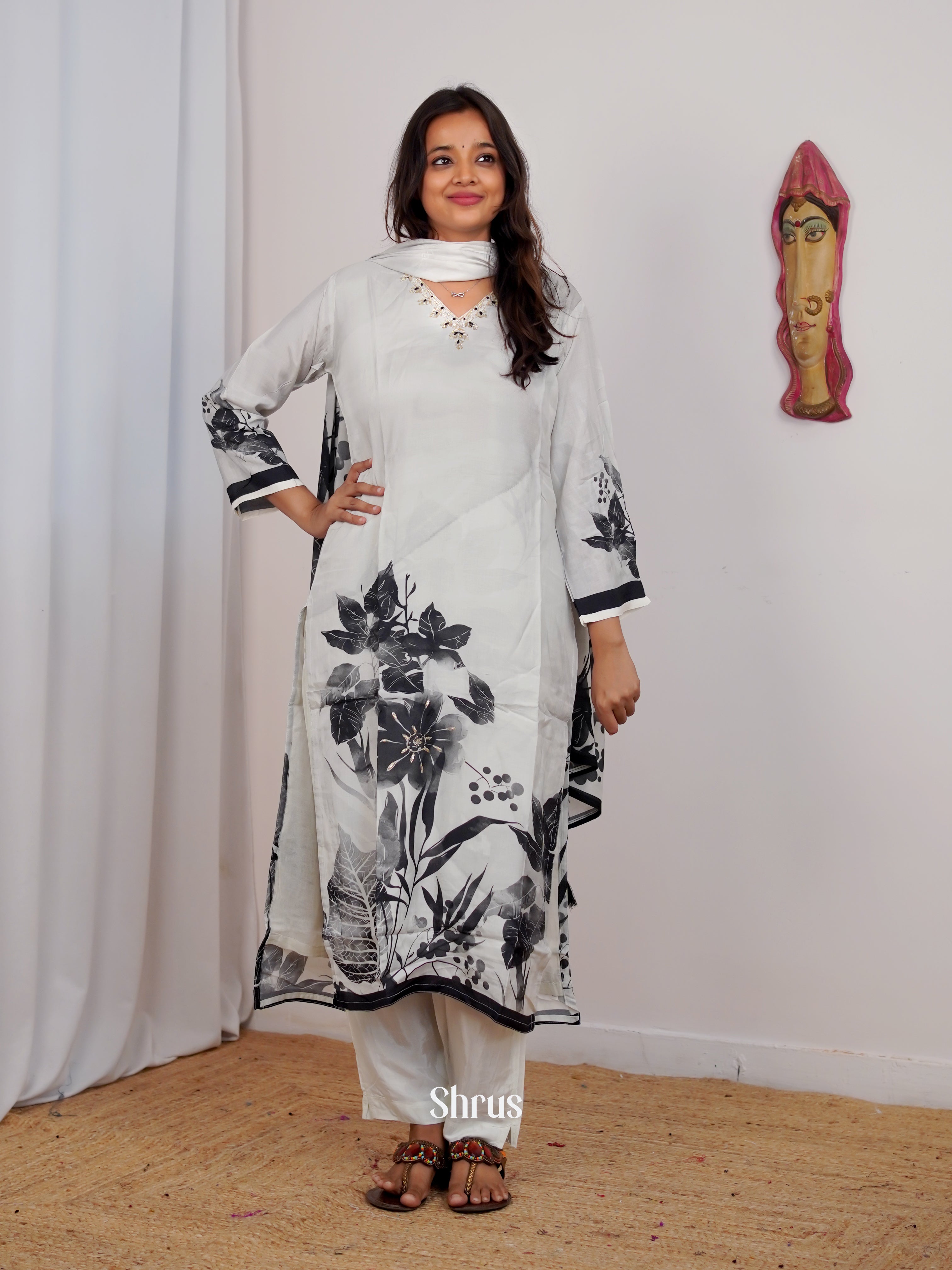 White & Black-3pc Readymade Suits - Shop on Shrus.com