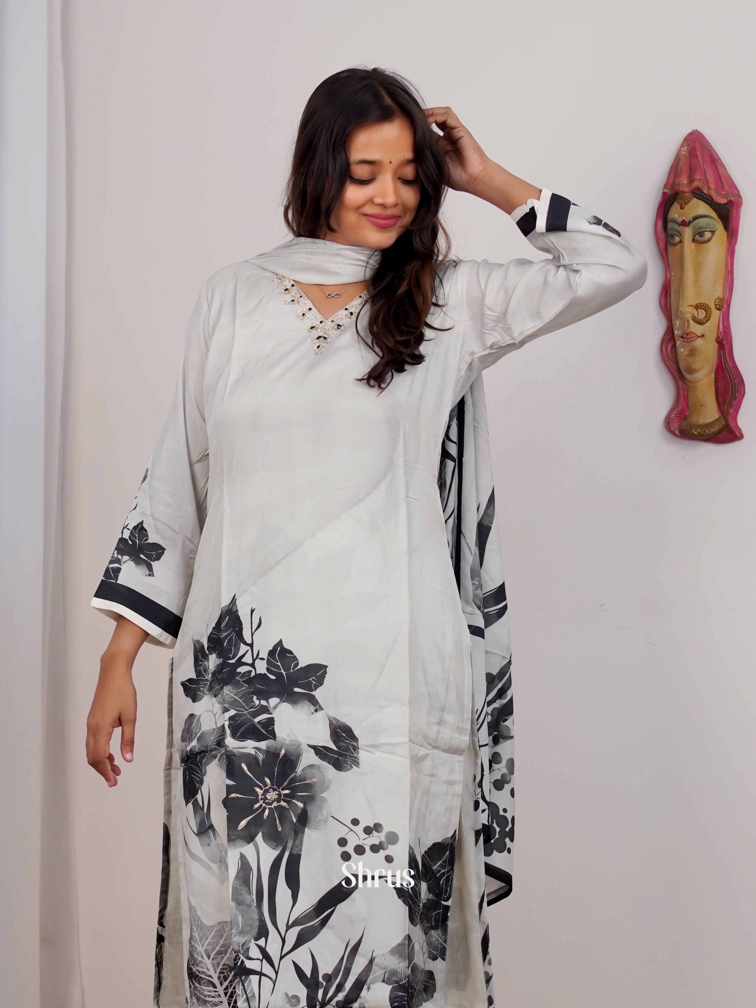 White & Black-3pc Readymade Suits - Shop on Shrus.com