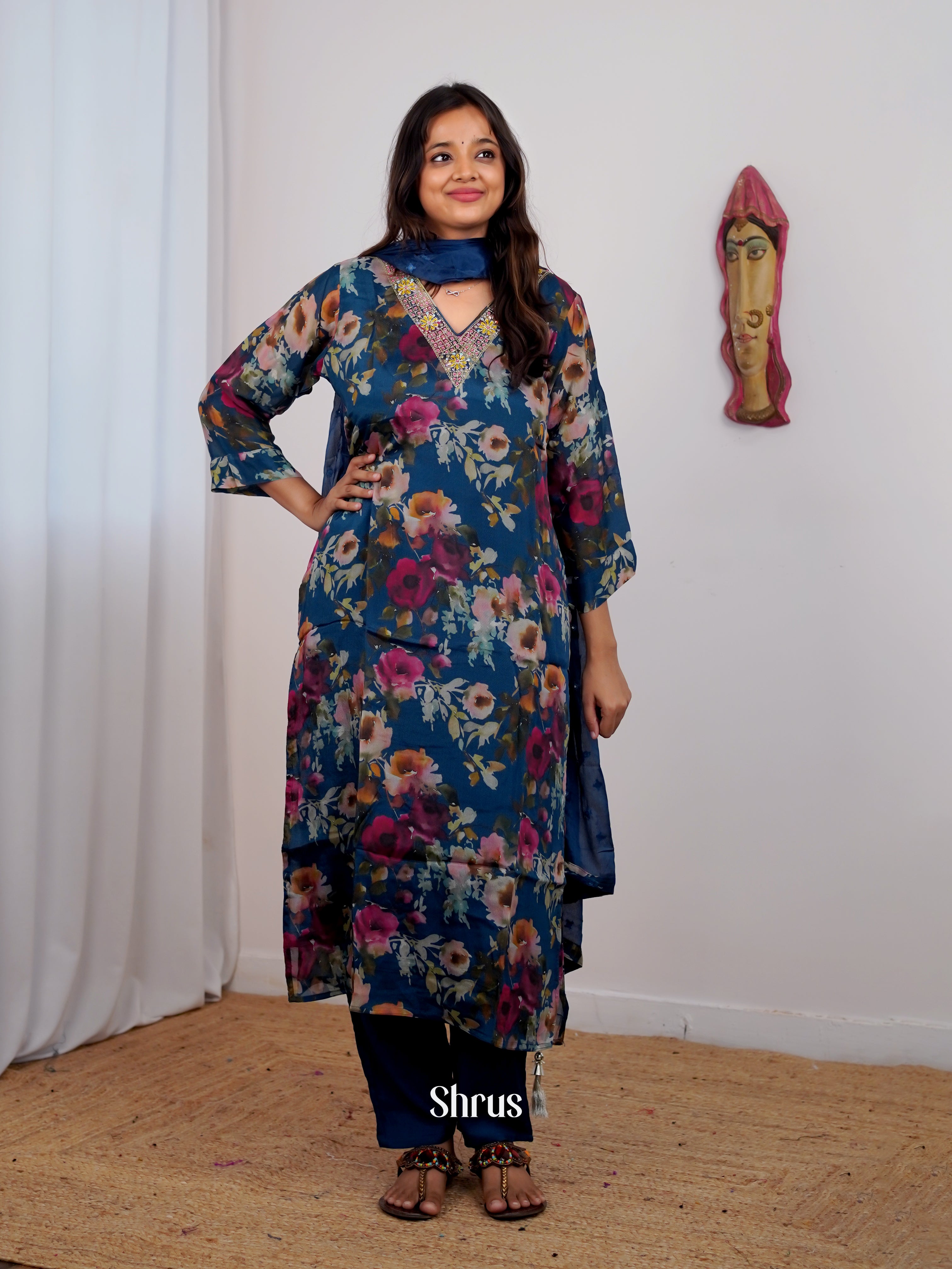 Blue - 3pc Festive Readymade Suits - Shop on Shrus.com