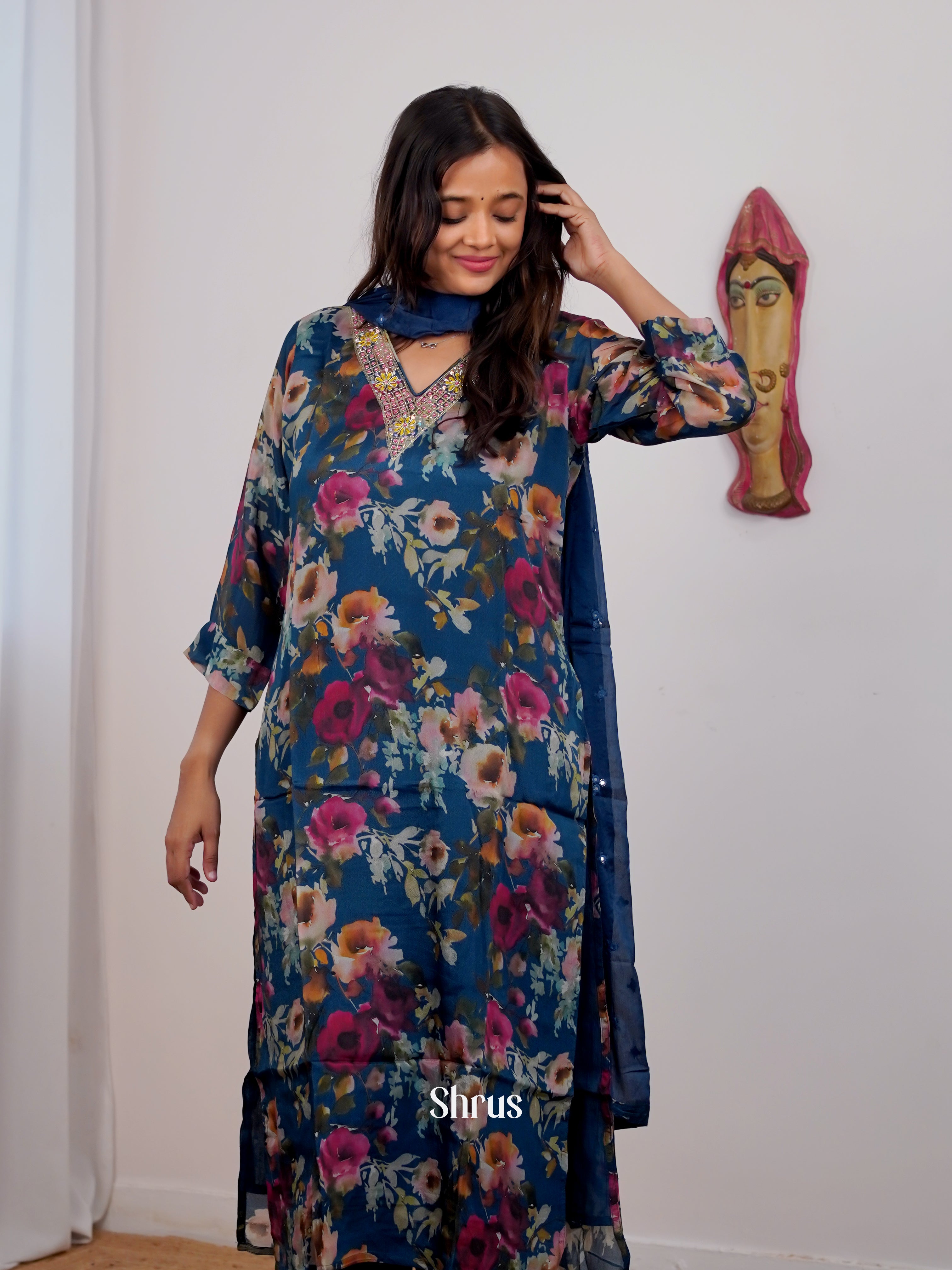 Blue - 3pc Festive Readymade Suits - Shop on Shrus.com