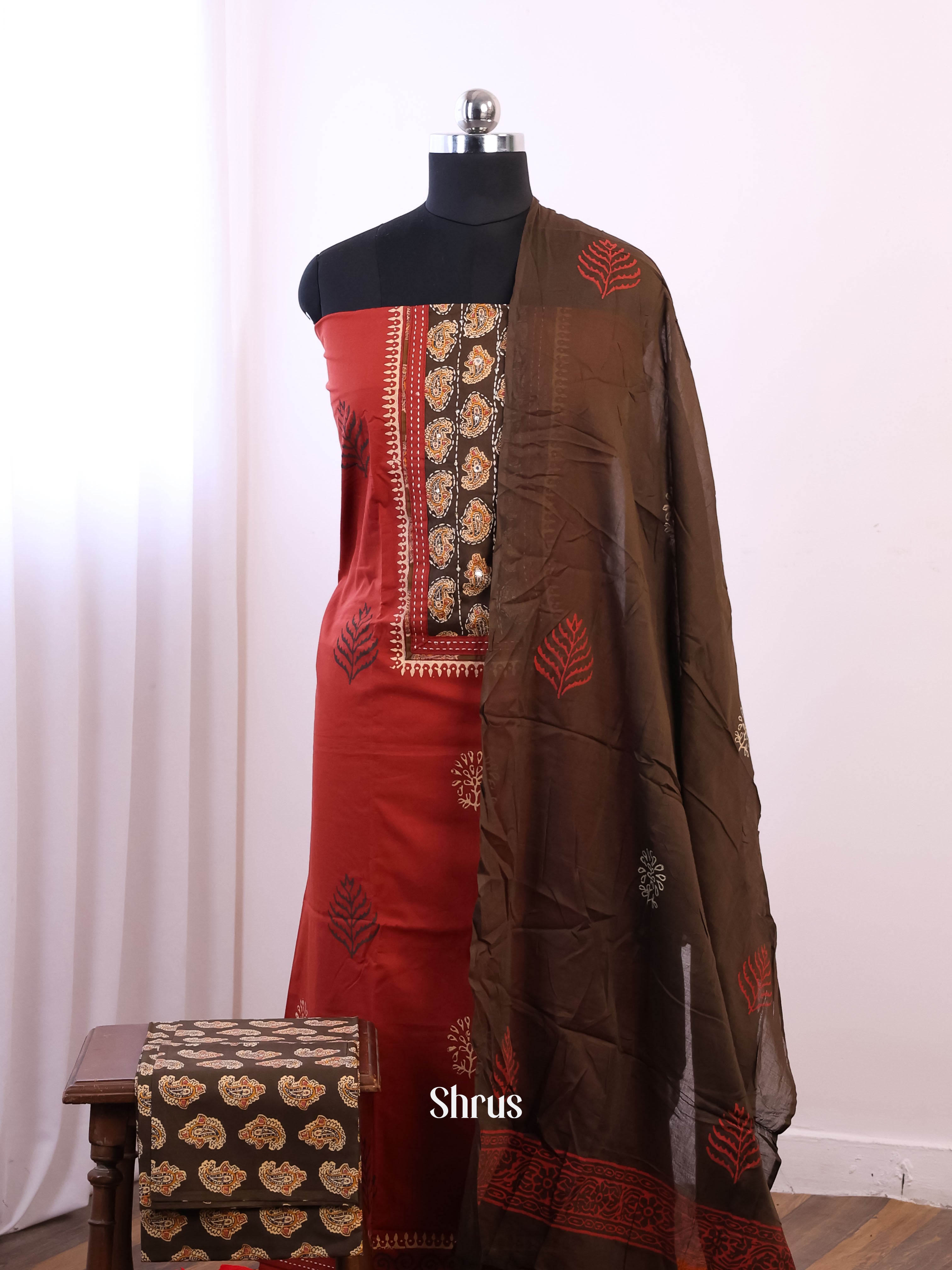 Red & Black - Cotton salwar - Shop on Shrus.com