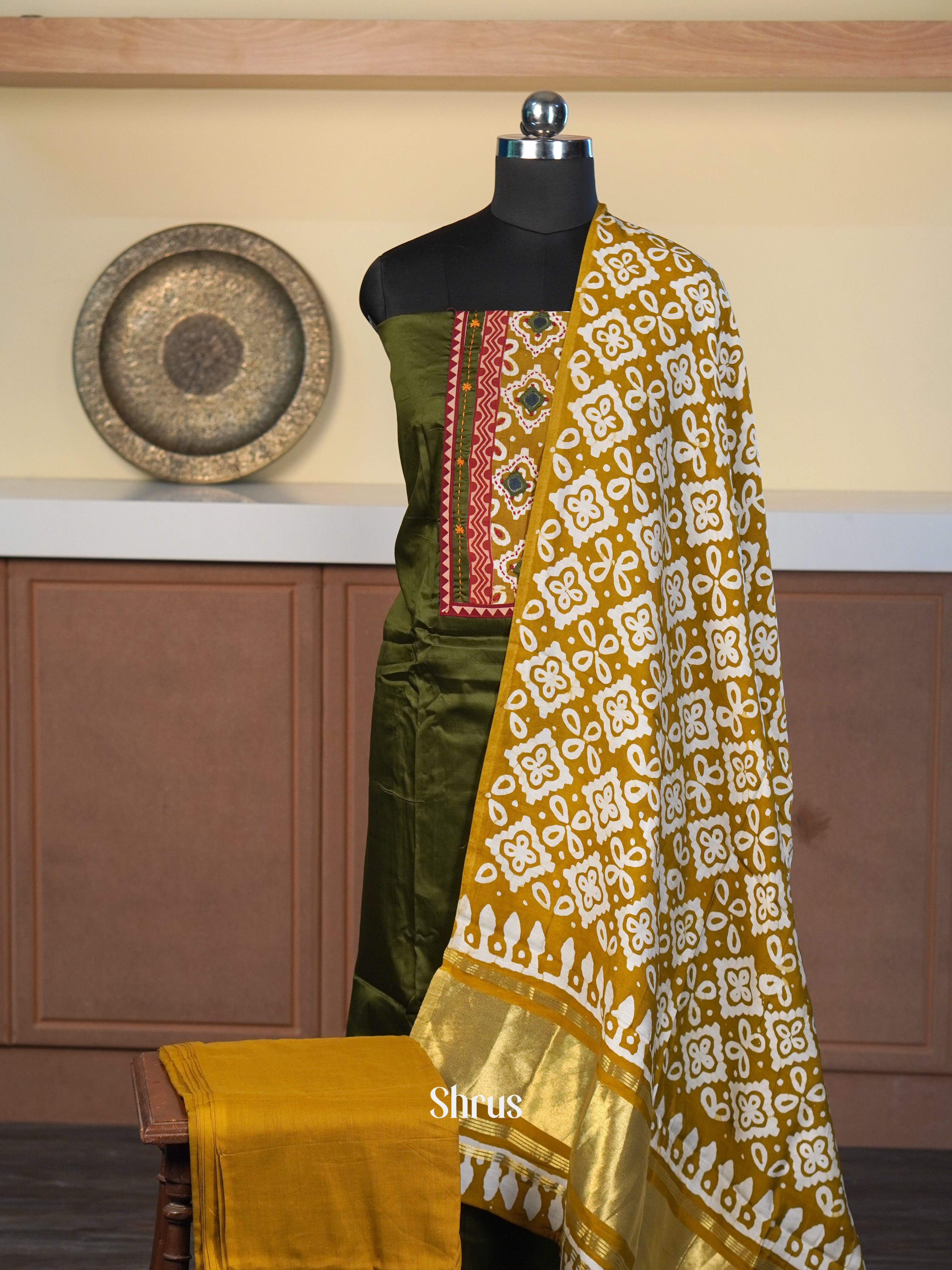 Green & Mustard - Cotton salwar - Shop on Shrus.com