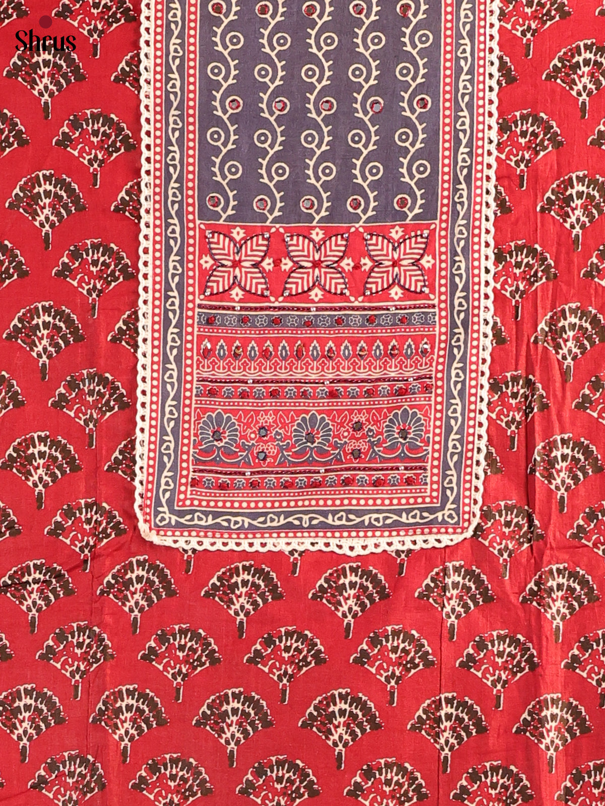 Red & Black- Cotton salwar - Shop on Shrus.com