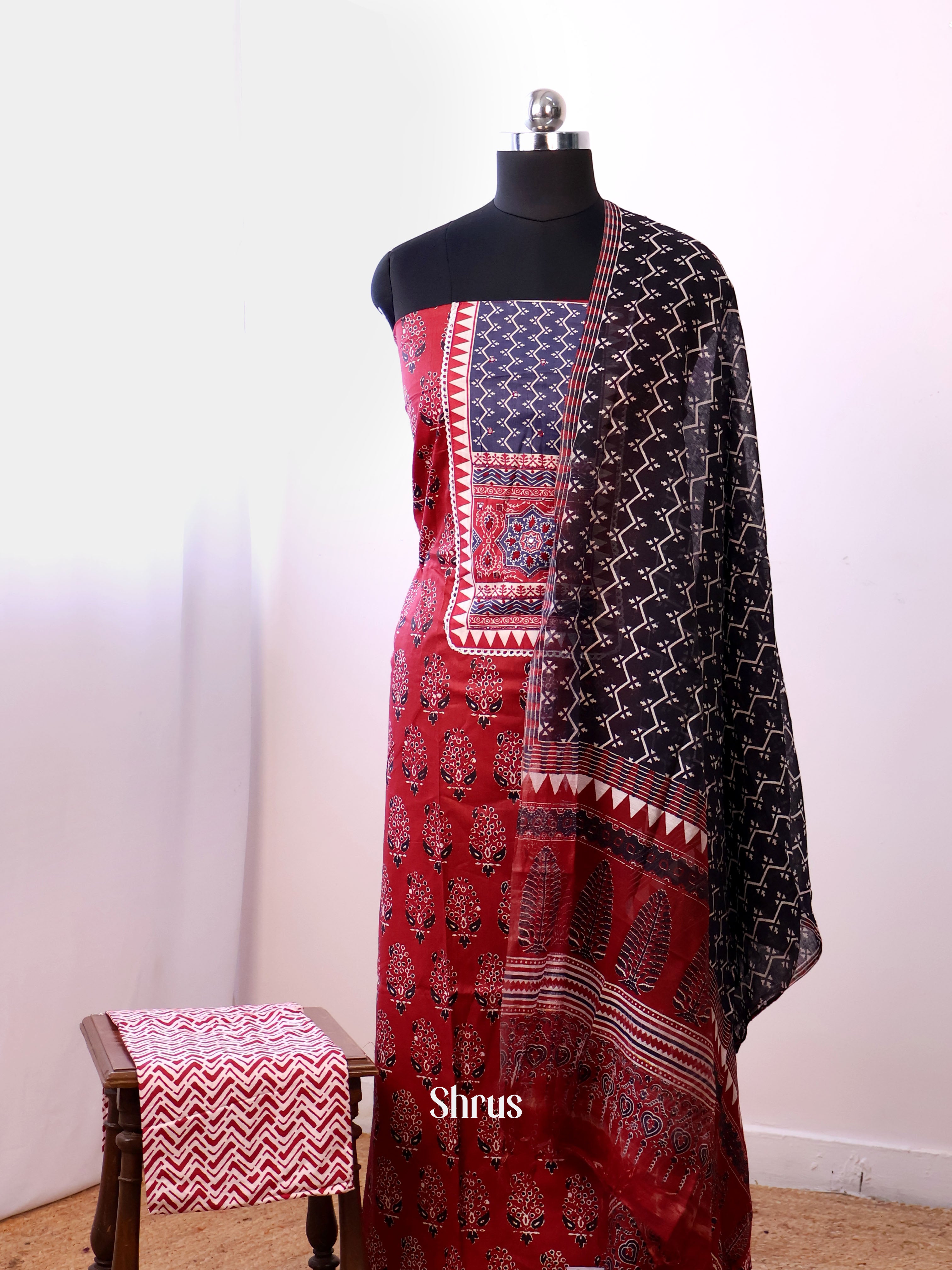 Red & Black - Cotton salwar - Shop on Shrus.com