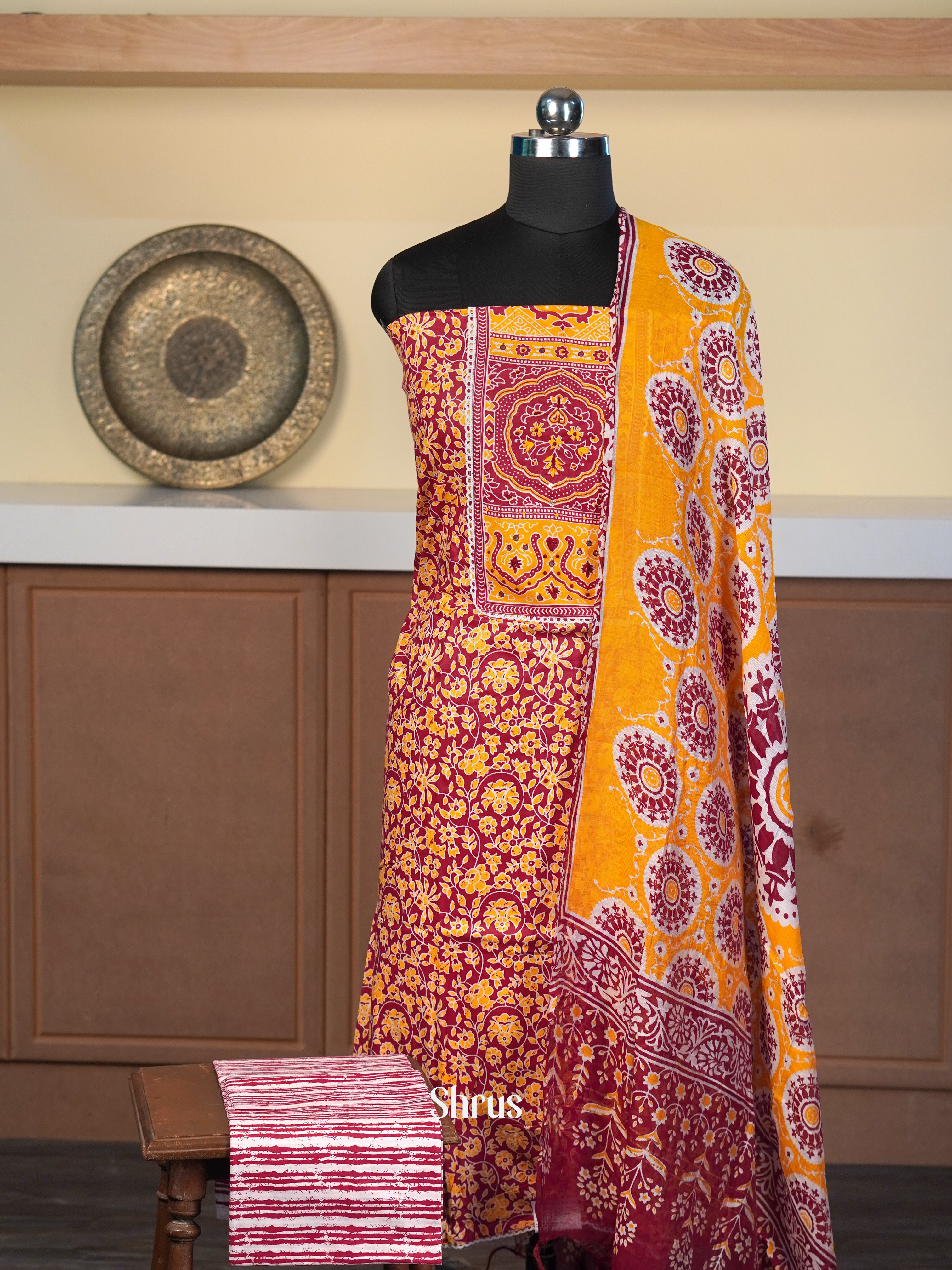 Maroon & Mustard - Cotton salwar - Shop on Shrus.com