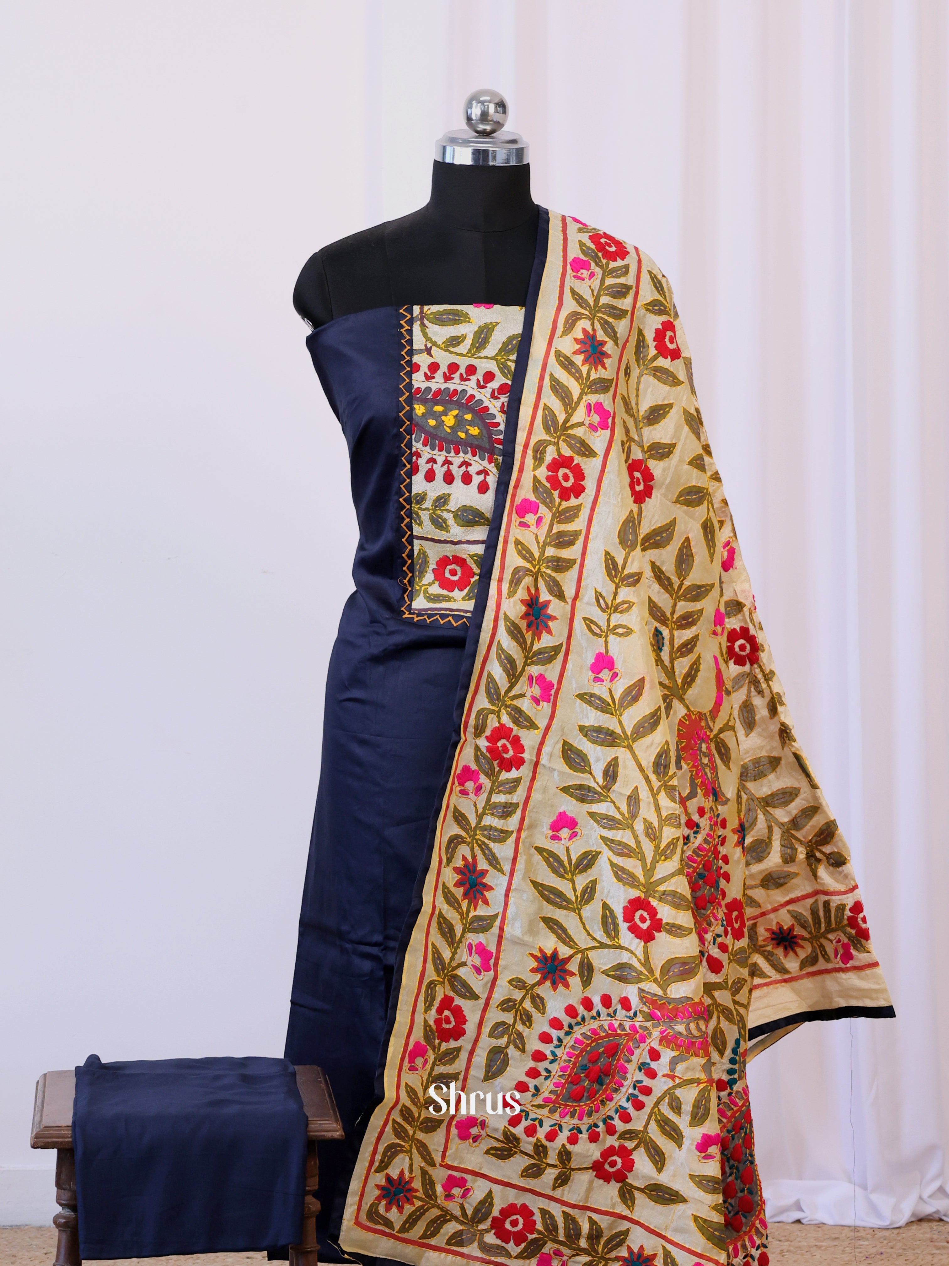 Blue & Cream - Cotton salwar - Shop on Shrus.com