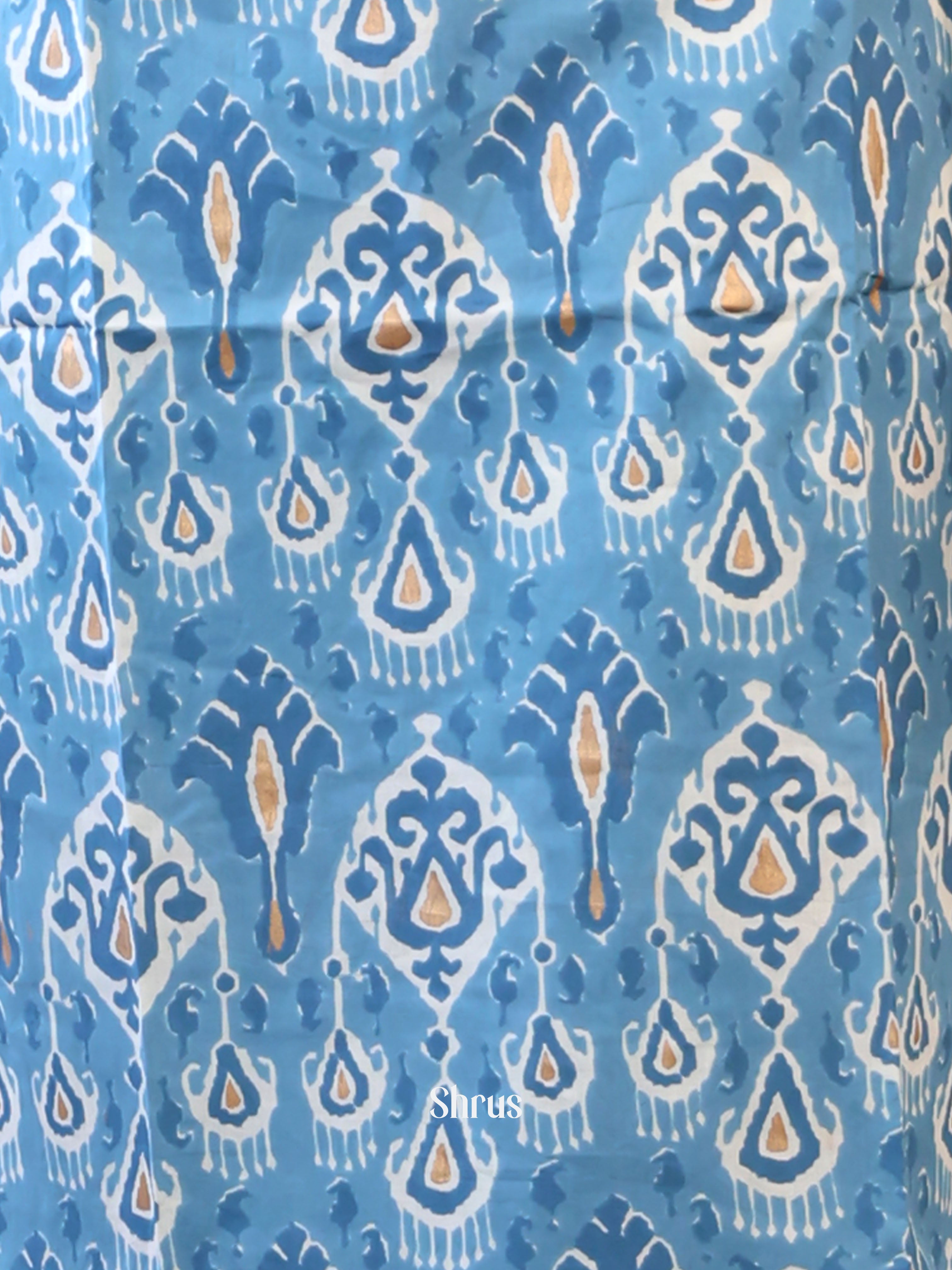 Blue -3pc bagru print Readymade Suits - Shop on Shrus.com