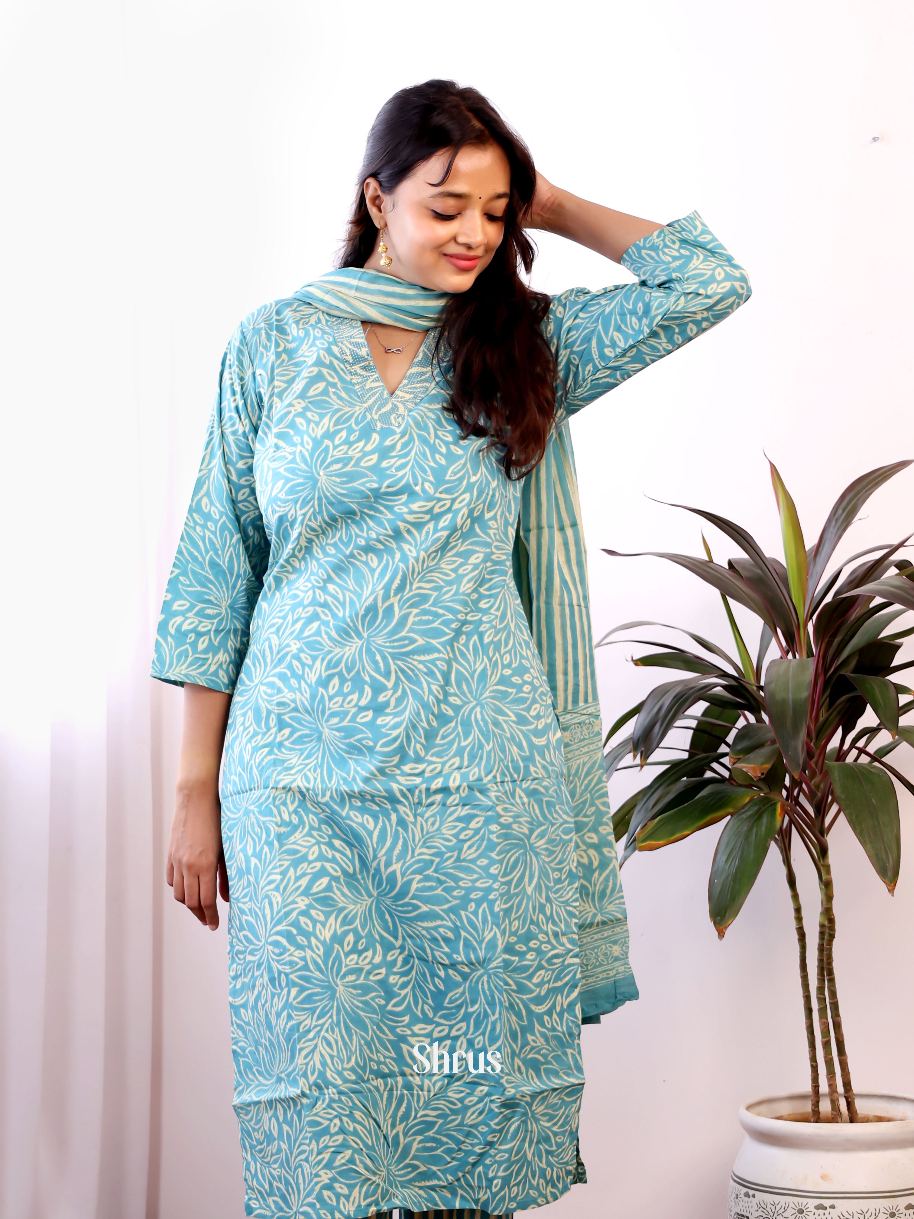 Blue - 3pc Readymade Suits - Shop on Shrus.com