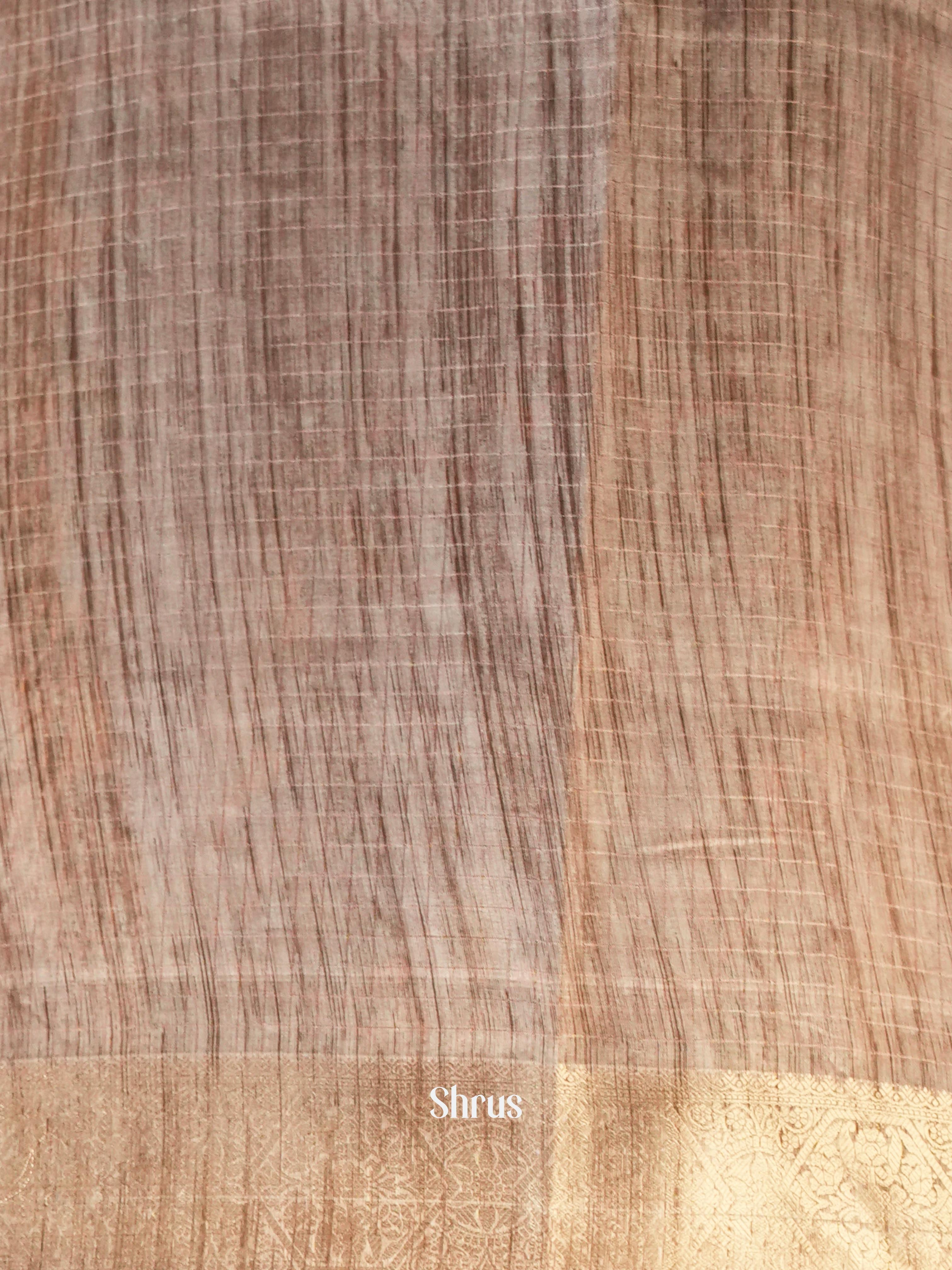 Cream & Brown - Semi Dola silk Saree - Shop on Shrus.com