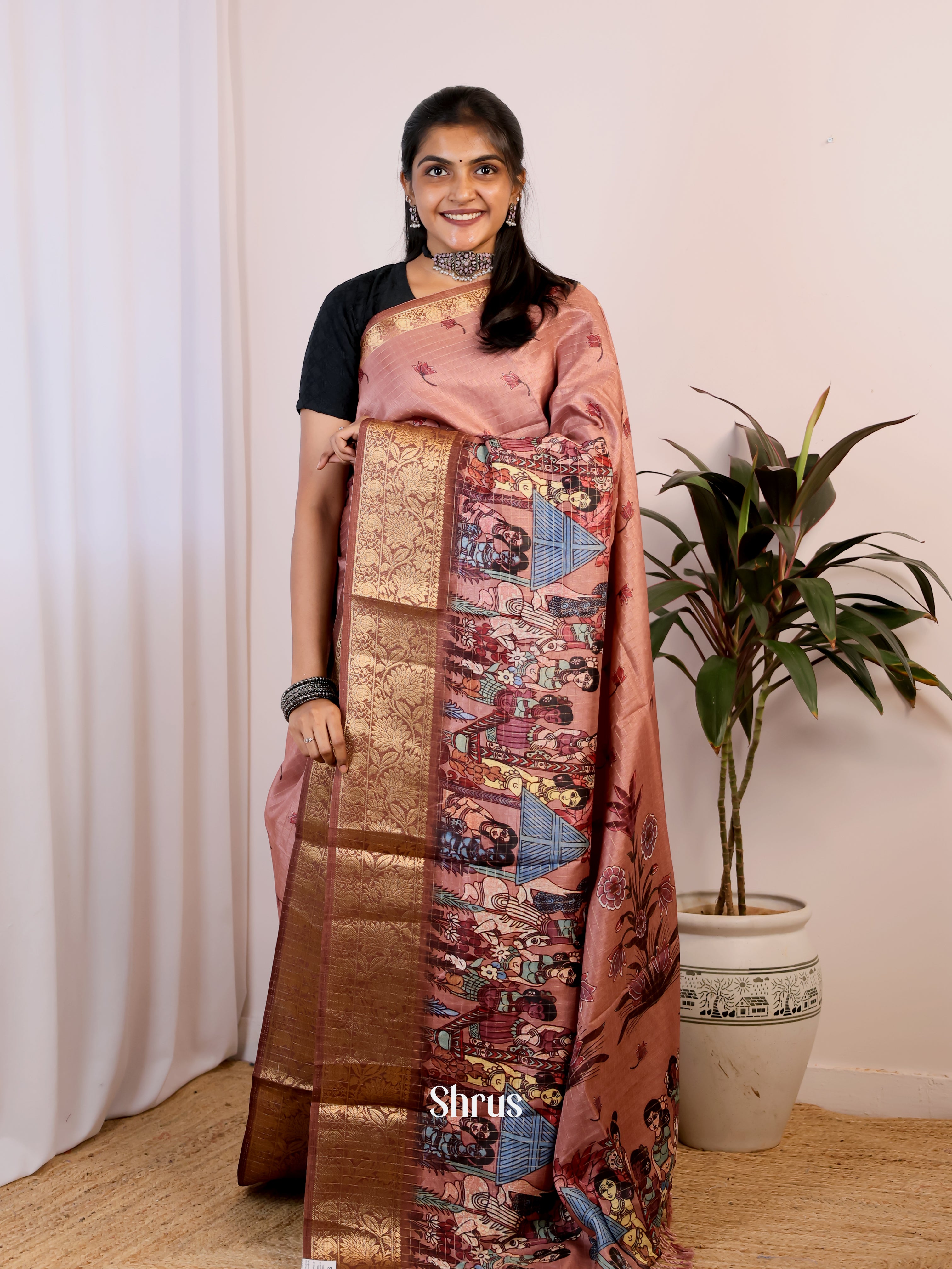 CIS14381 - Semi Dola silk Saree - Shop on Shrus.com