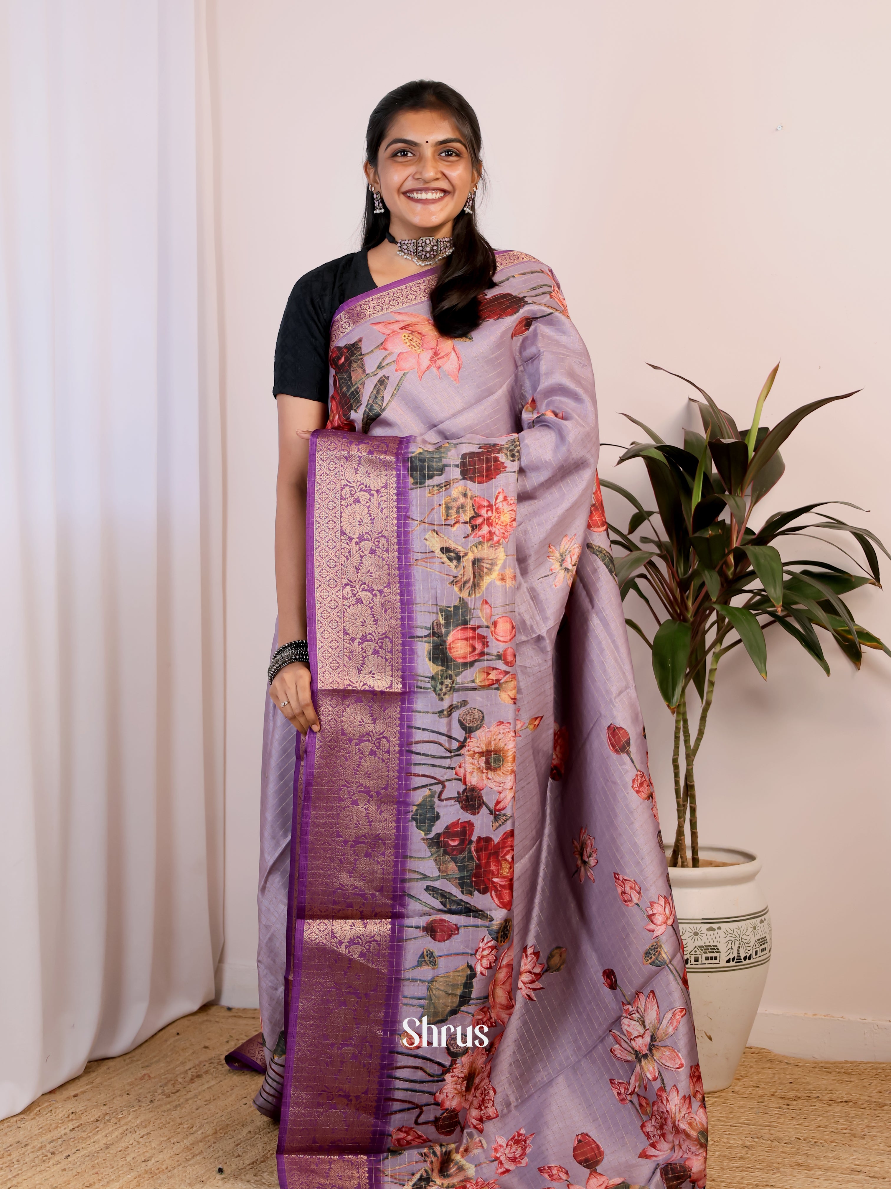 CIS14382 - Semi Dola silk Saree - Shop on Shrus.com