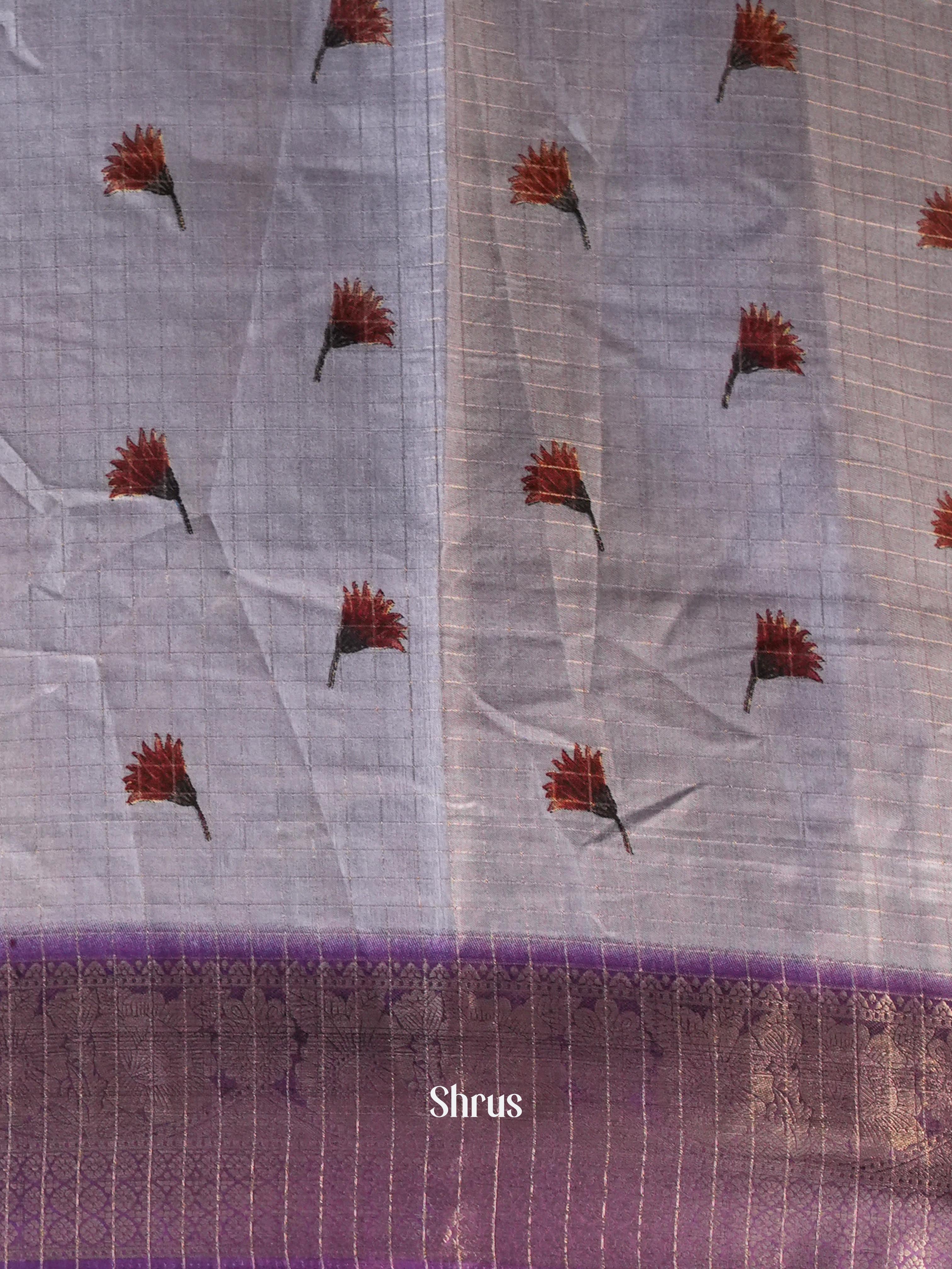 Purple - Semi Dola silk Saree - Shop on Shrus.com