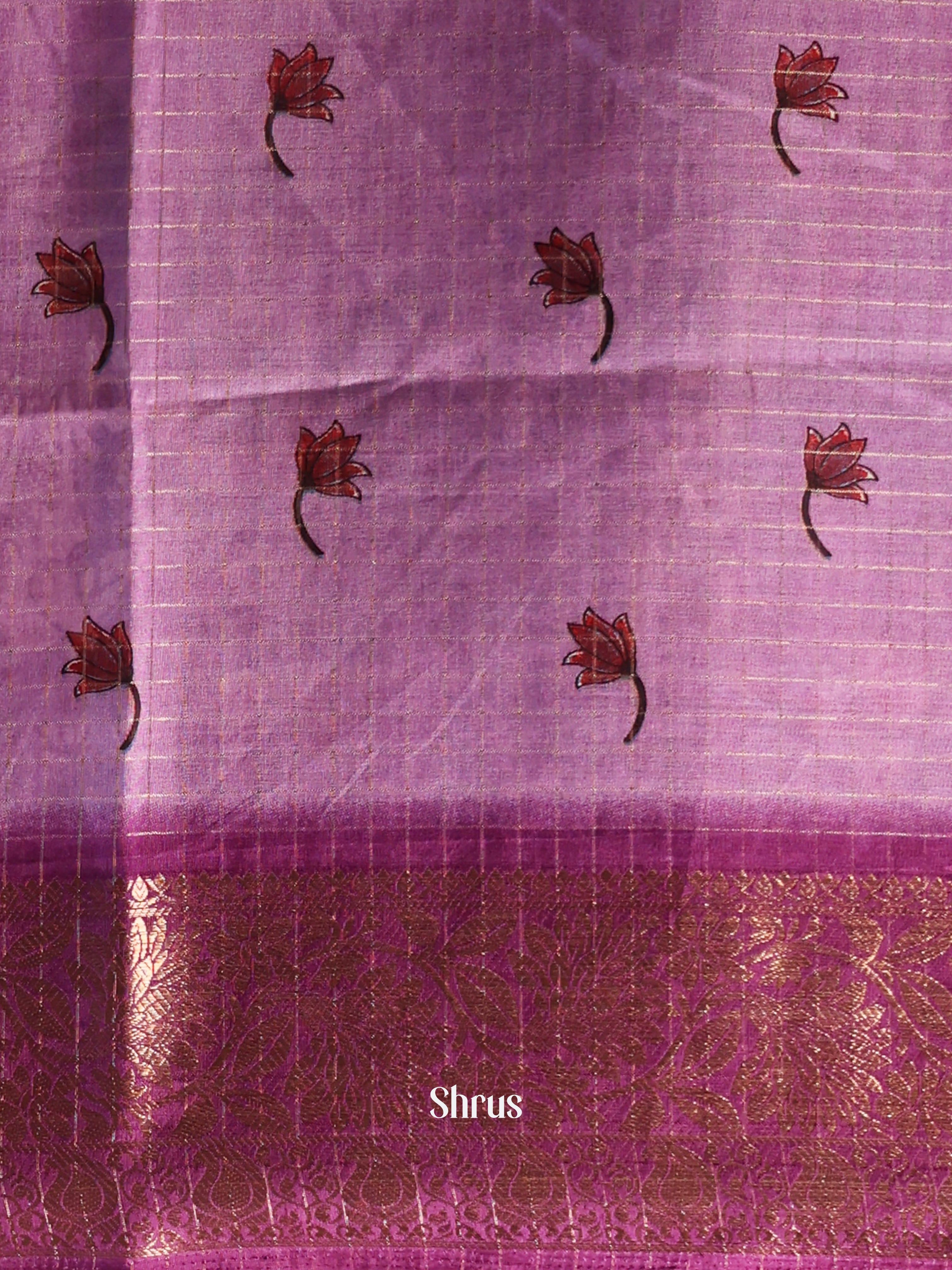 Purple - Semi Dola silk Saree - Shop on Shrus.com