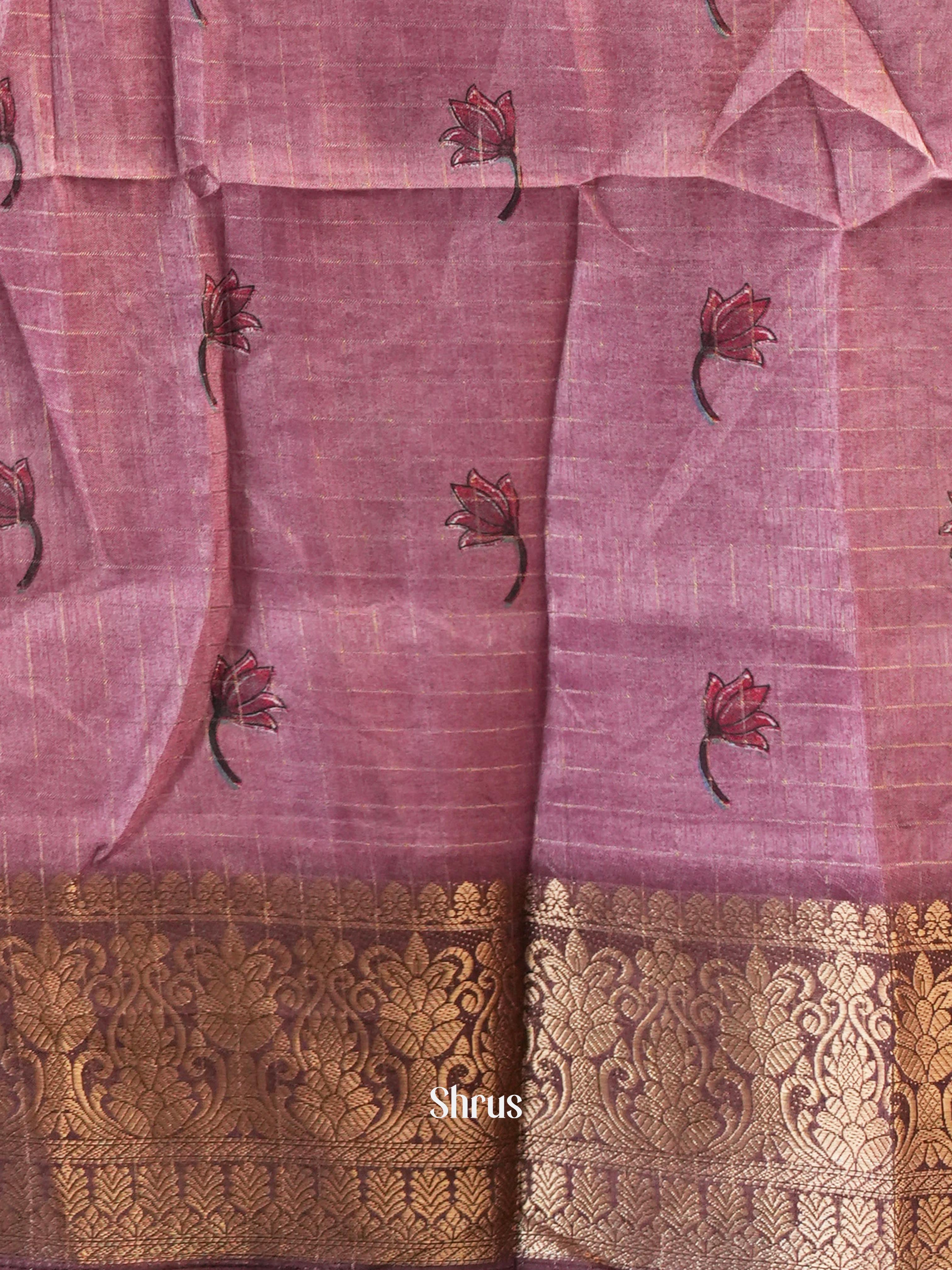 Onion Pink - Semi Dola silk Saree - Shop on Shrus.com
