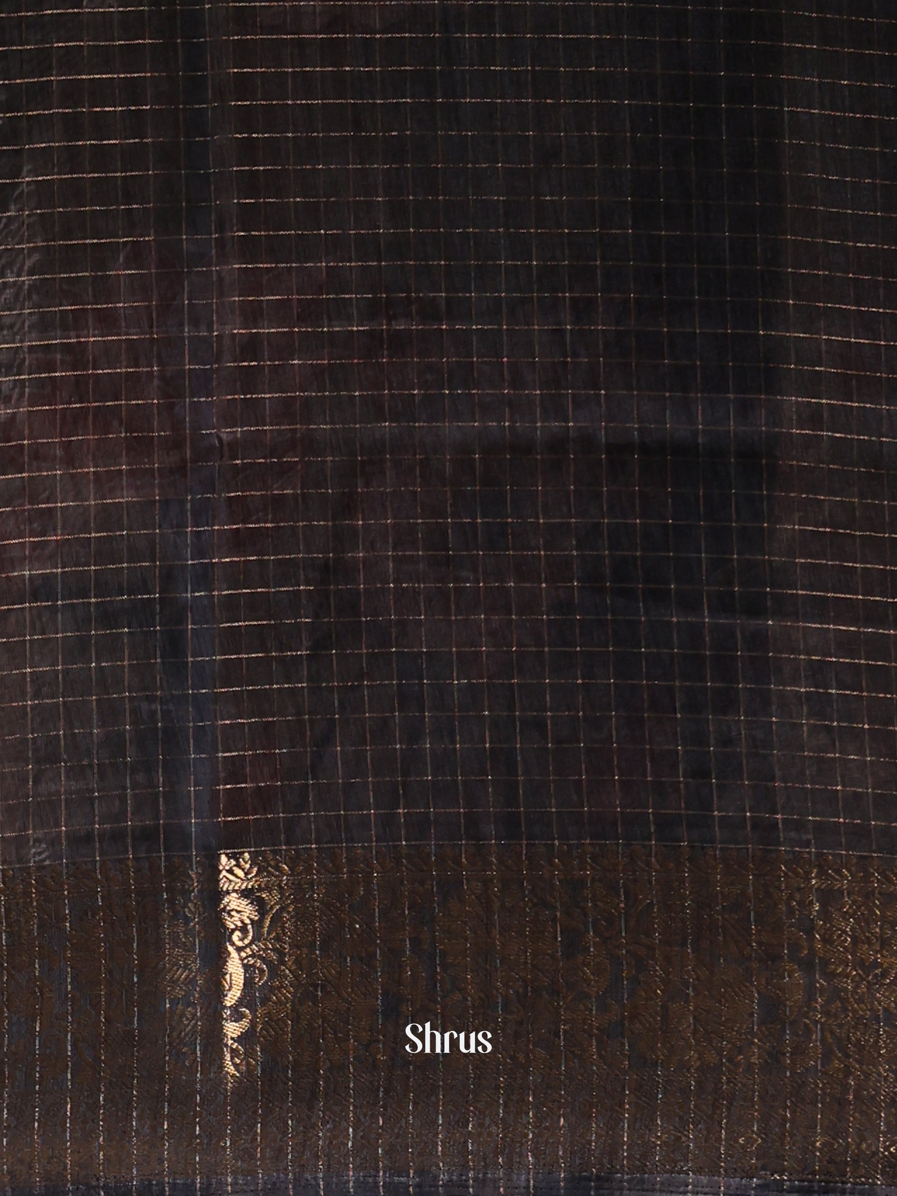 Grey & Black - Semi Dola silk Saree - Shop on Shrus.com
