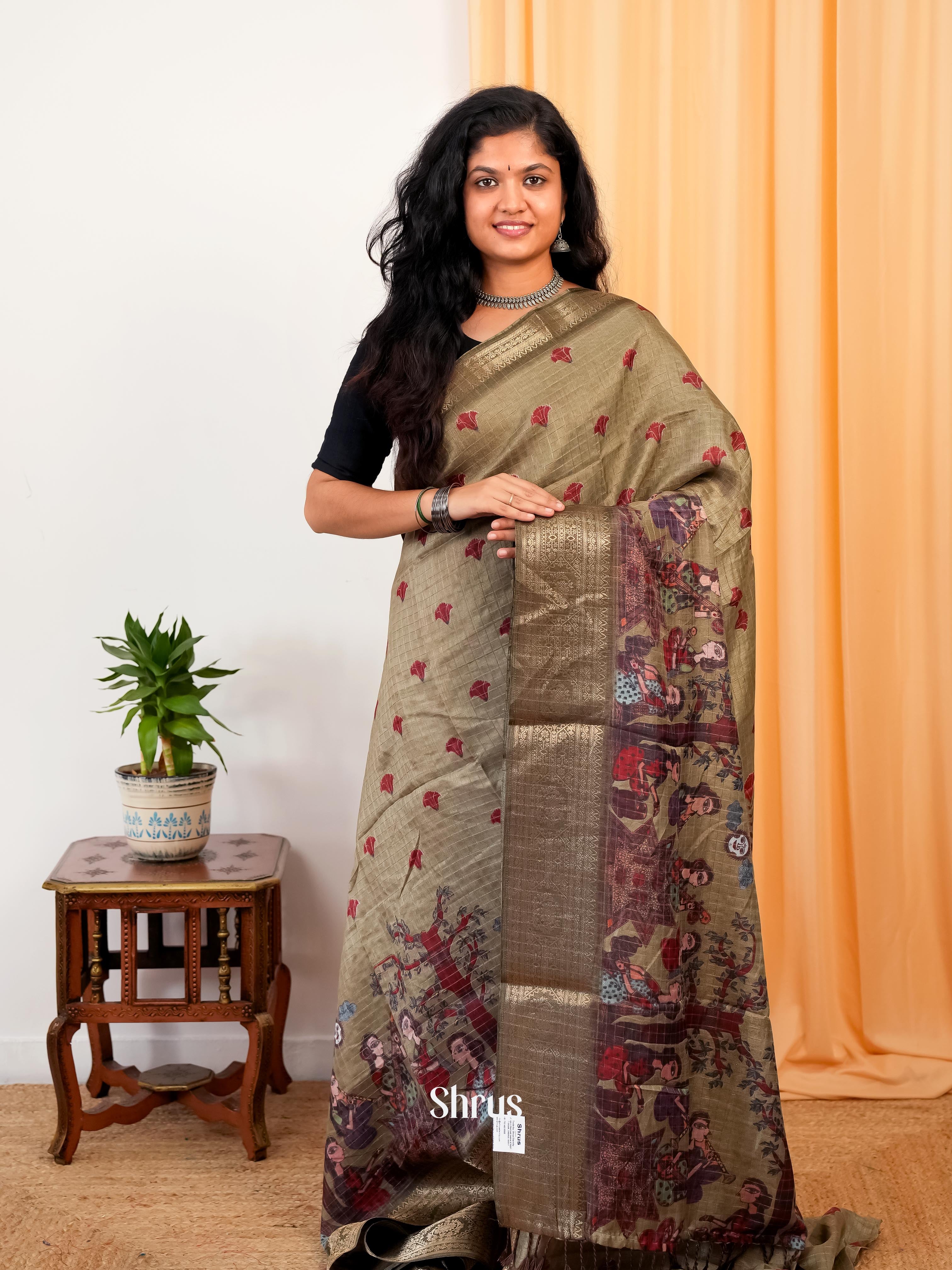 Elachi - Semi Dola silk Saree - Shop on Shrus.com