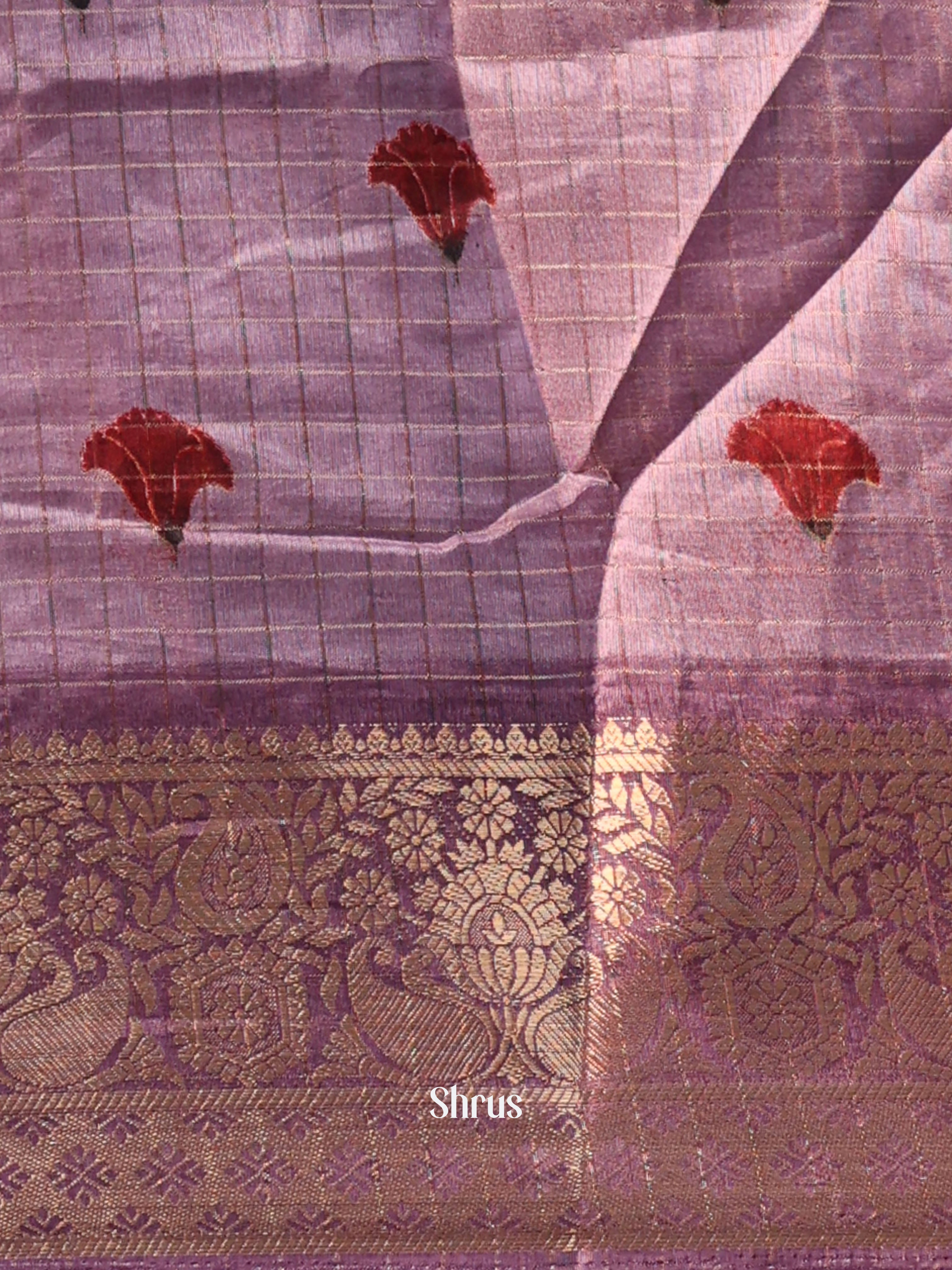 Purple- Semi Dola silk Saree - Shop on Shrus.com