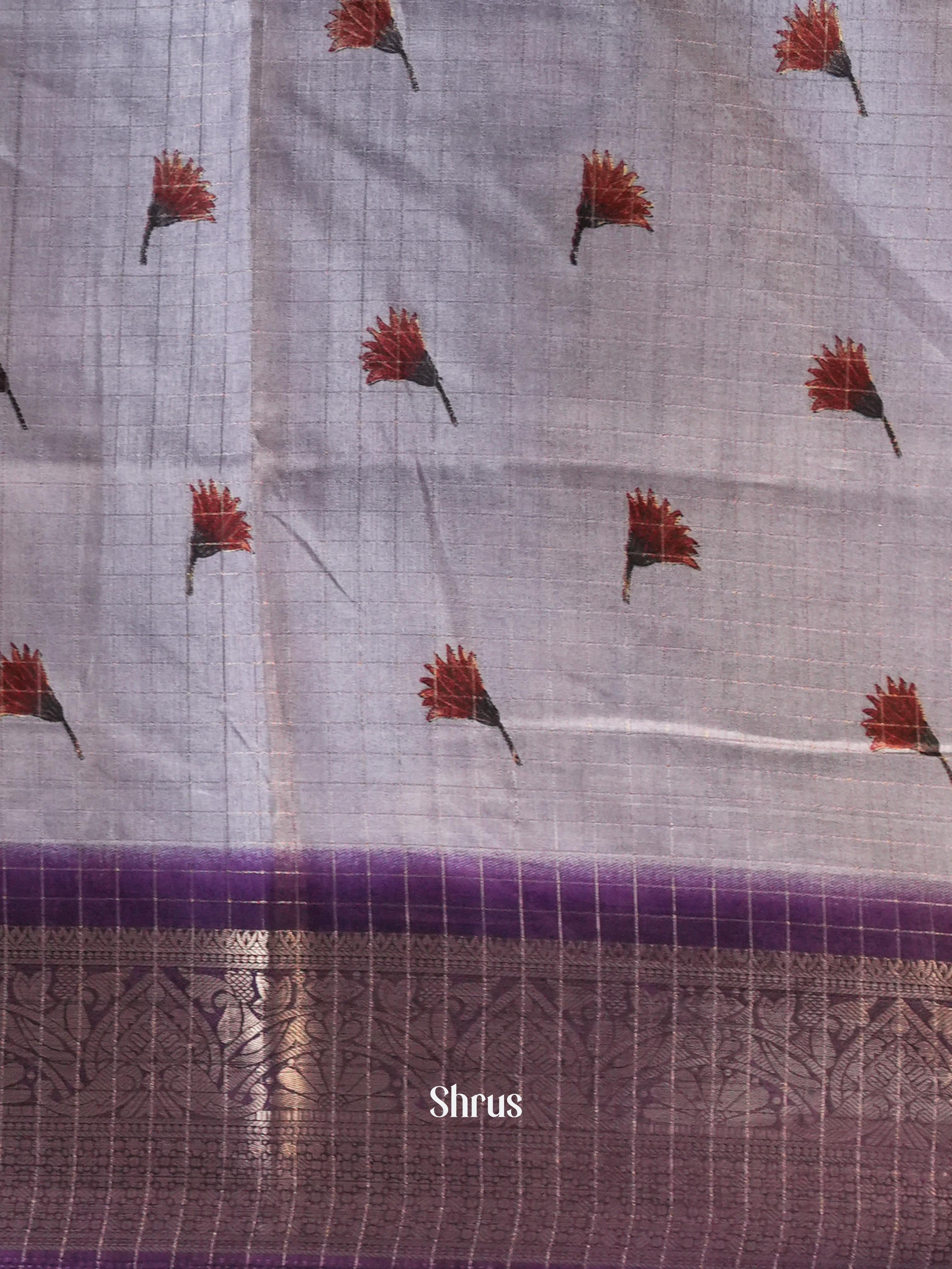 Purple - Semi Dola silk Saree - Shop on Shrus.com