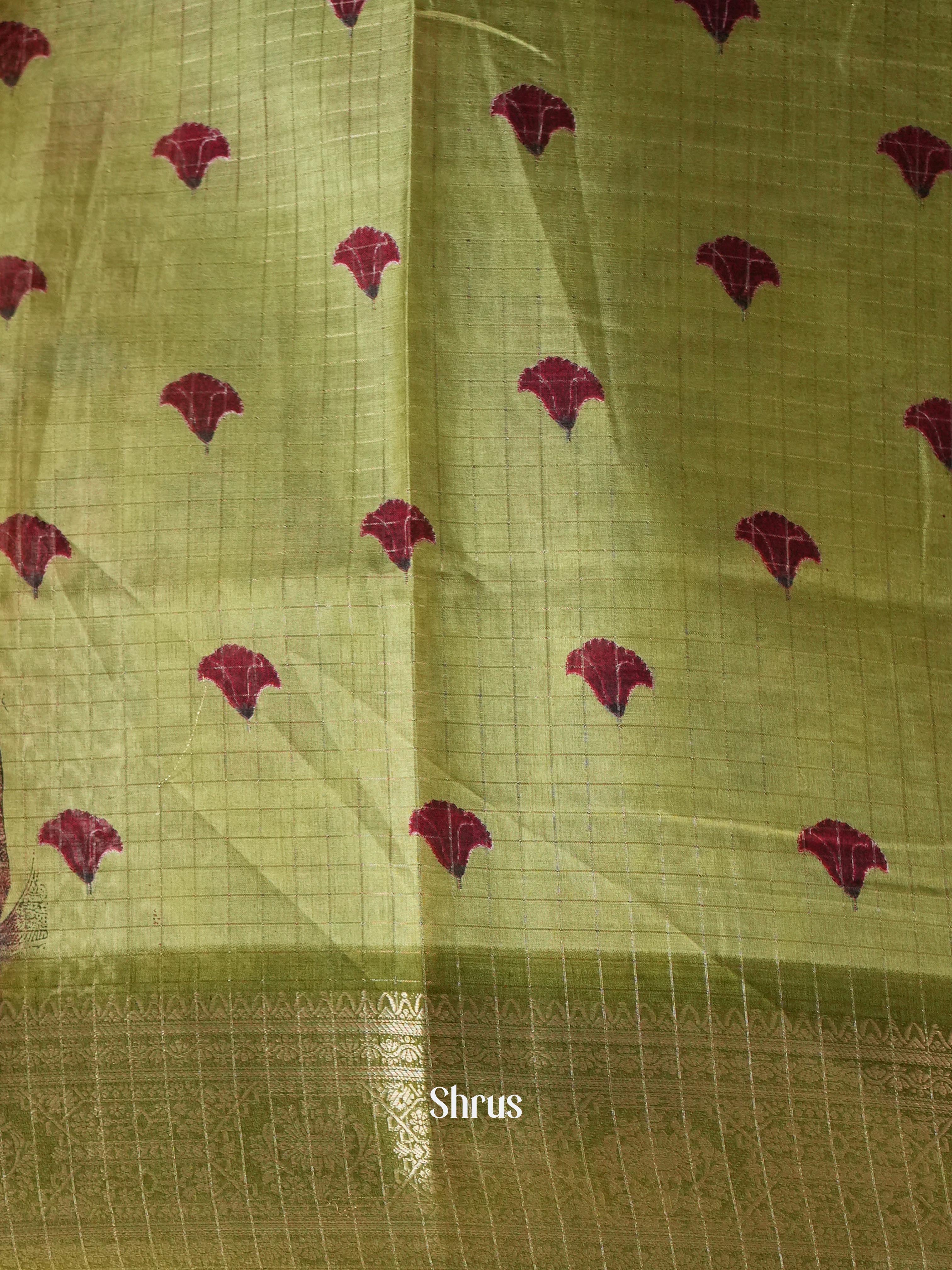Lite Green - Semi Dola silk Saree - Shop on Shrus.com