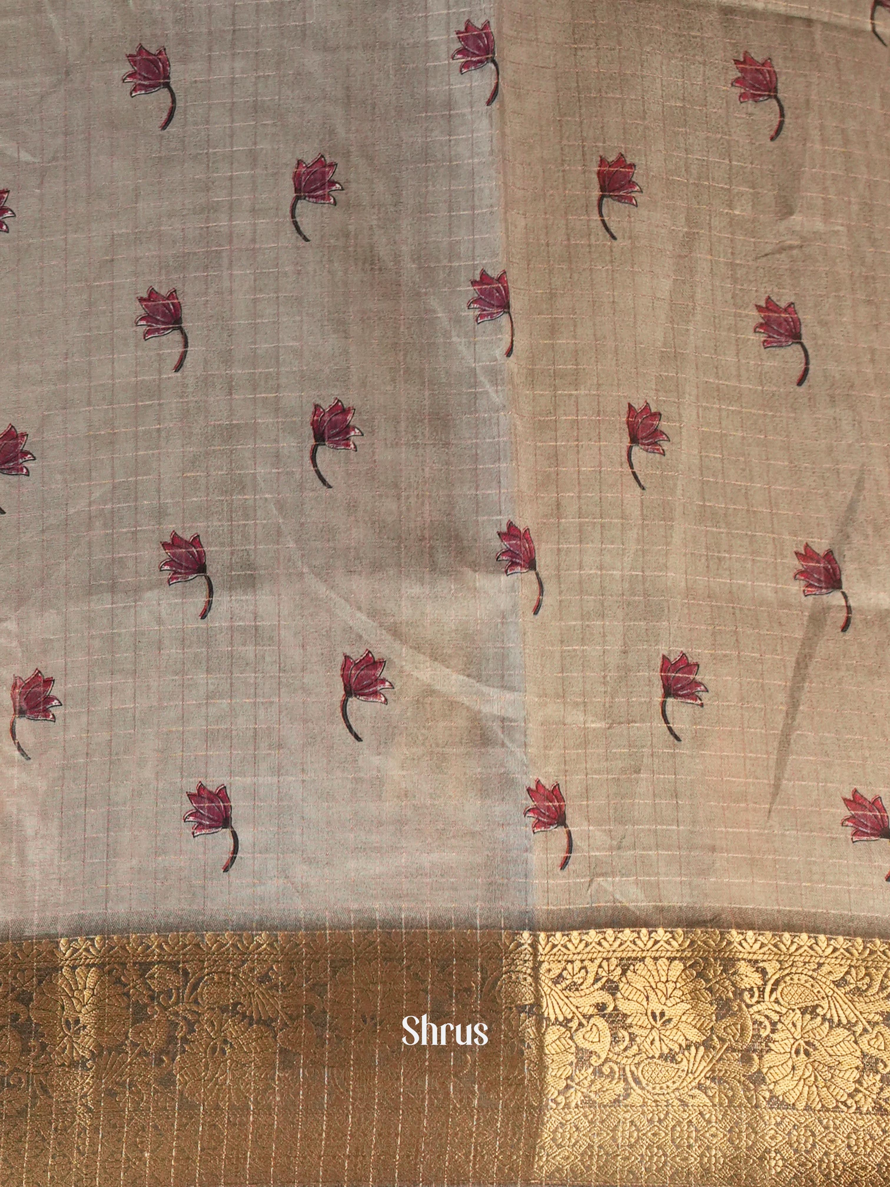 Grey - Semi Dola silk Saree - Shop on Shrus.com