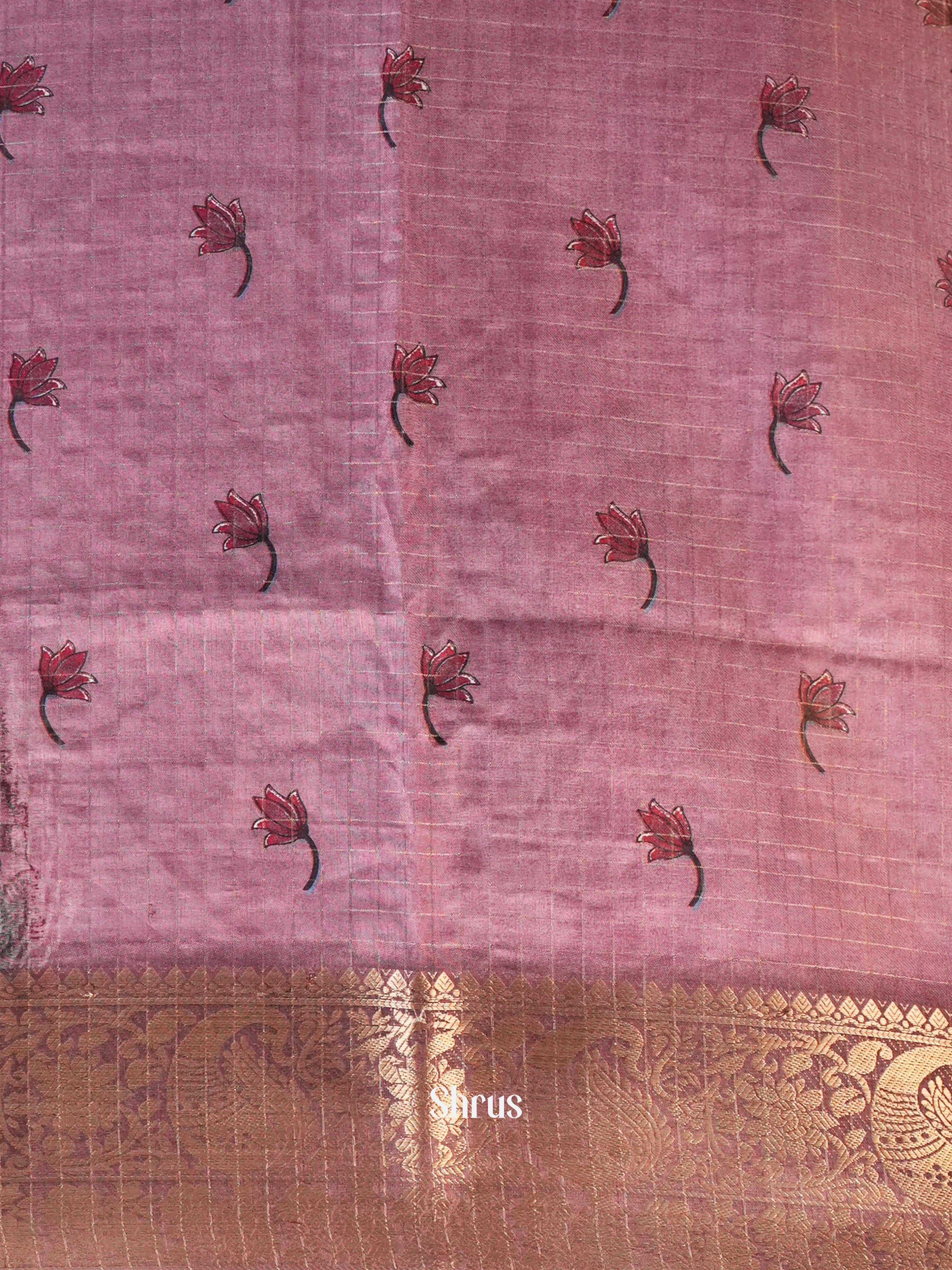 Onion Pink - Semi Dola silk Saree - Shop on Shrus.com