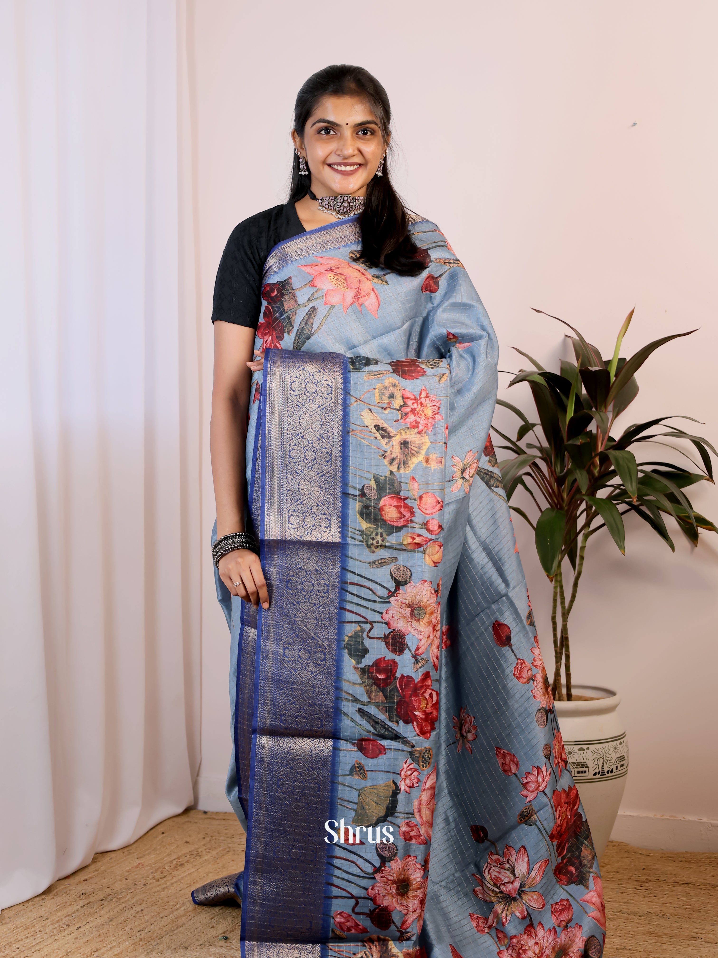 CIS14411- Semi Dola silk Saree - Shop on Shrus.com