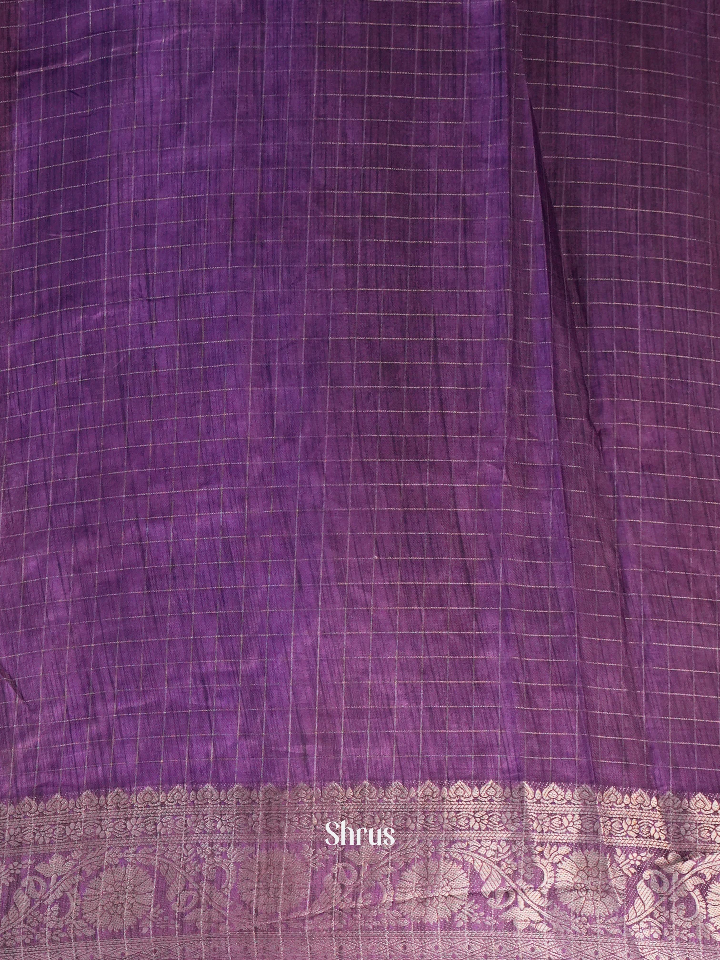 Mild Lavender & Purple - Semi Dola silk Saree - Shop on Shrus.com