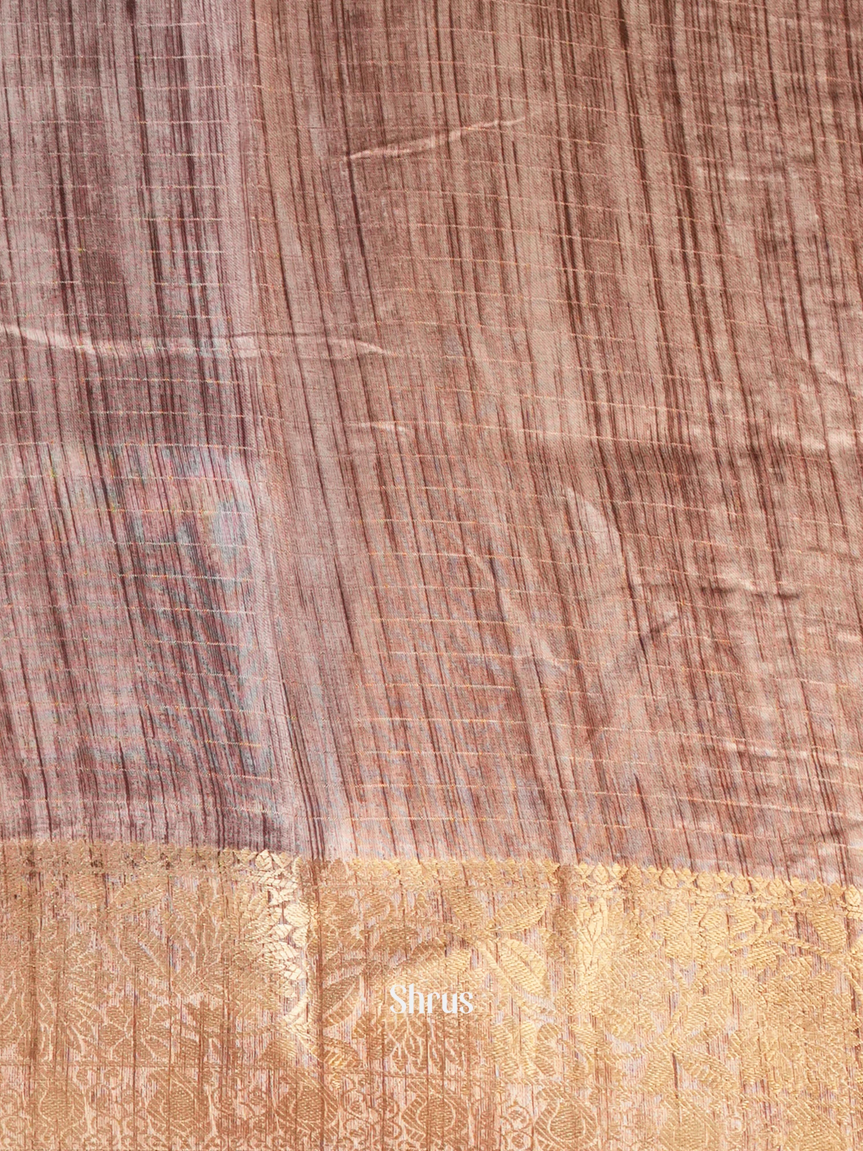 Lite Green & Brown- Semi Dola silk Saree - Shop on Shrus.com