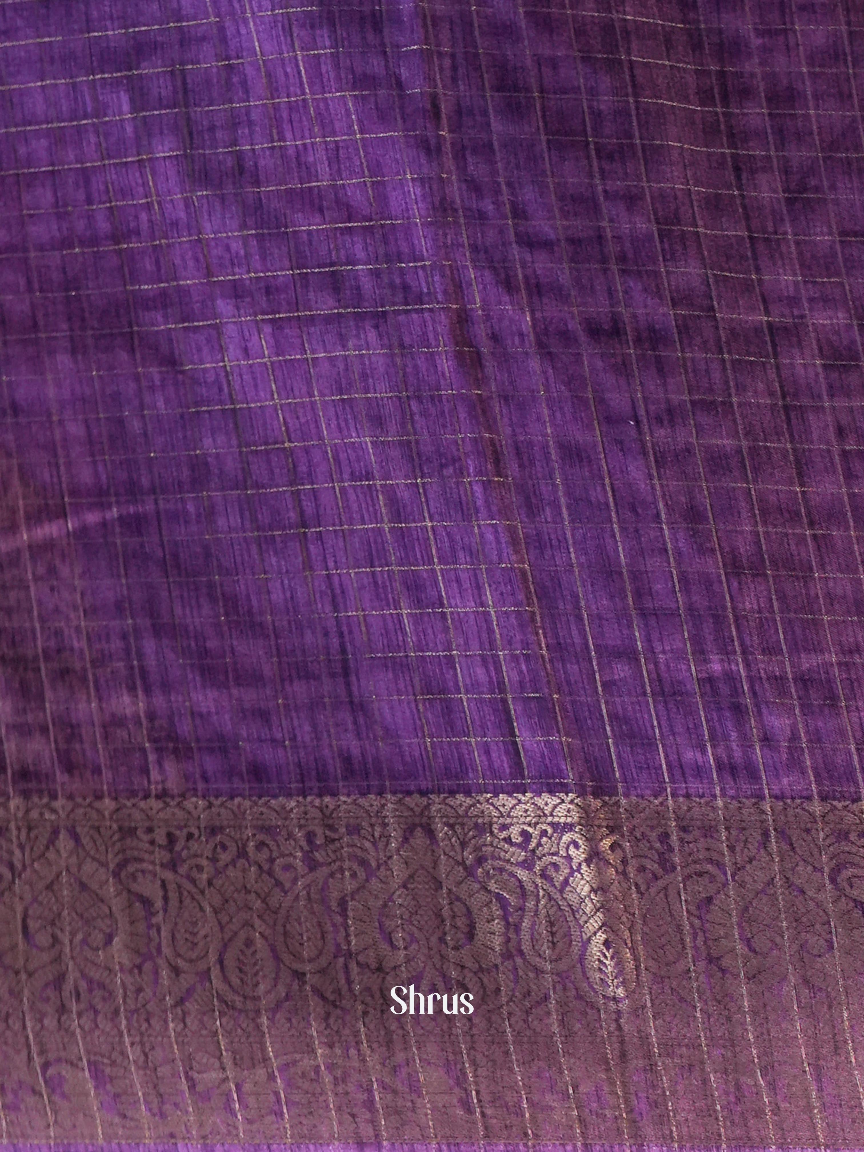 Purple - Semi Dola silk Saree - Shop on Shrus.com