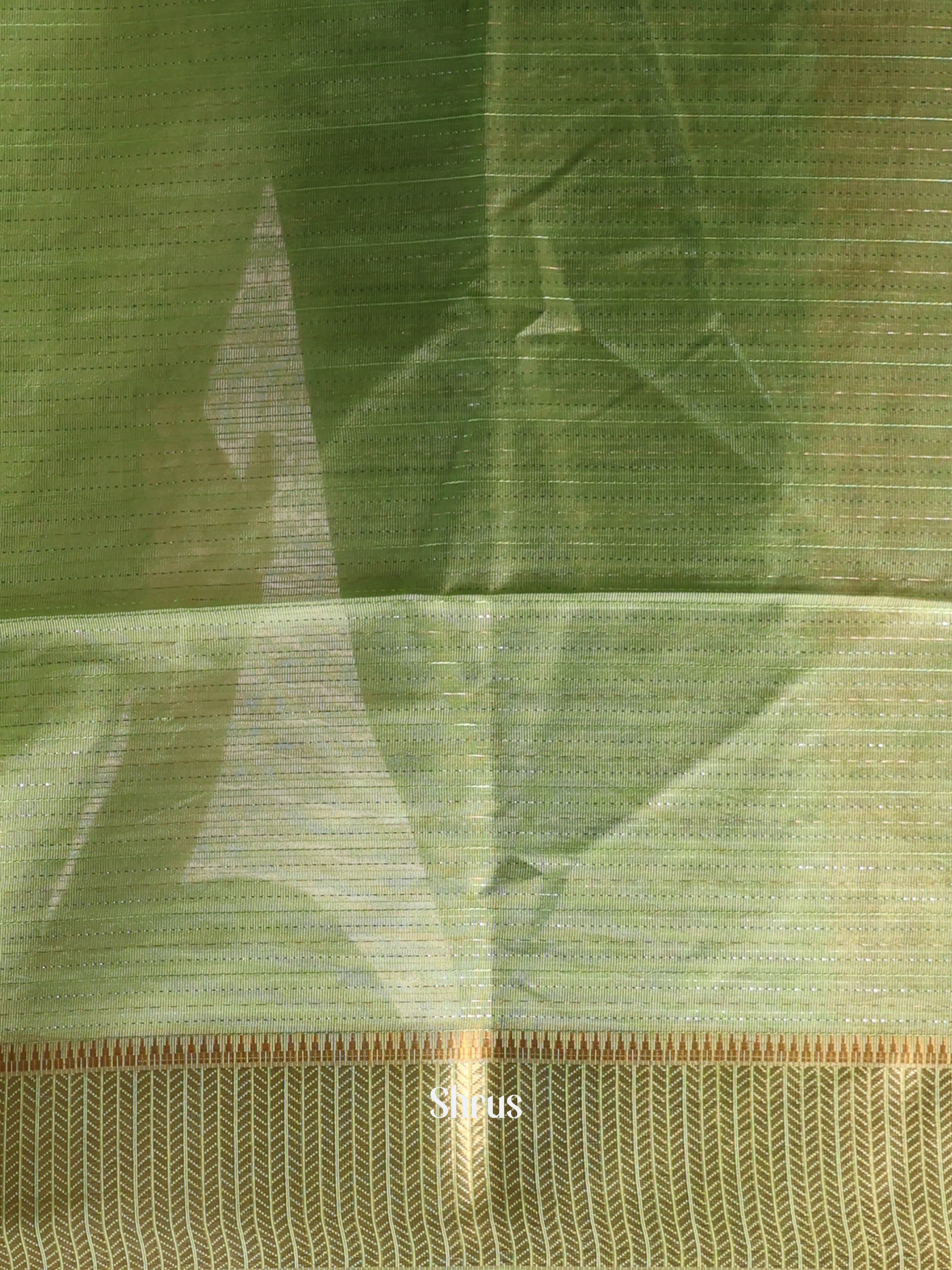 Lite Green - Semi Jute Saree - Shop on Shrus.com