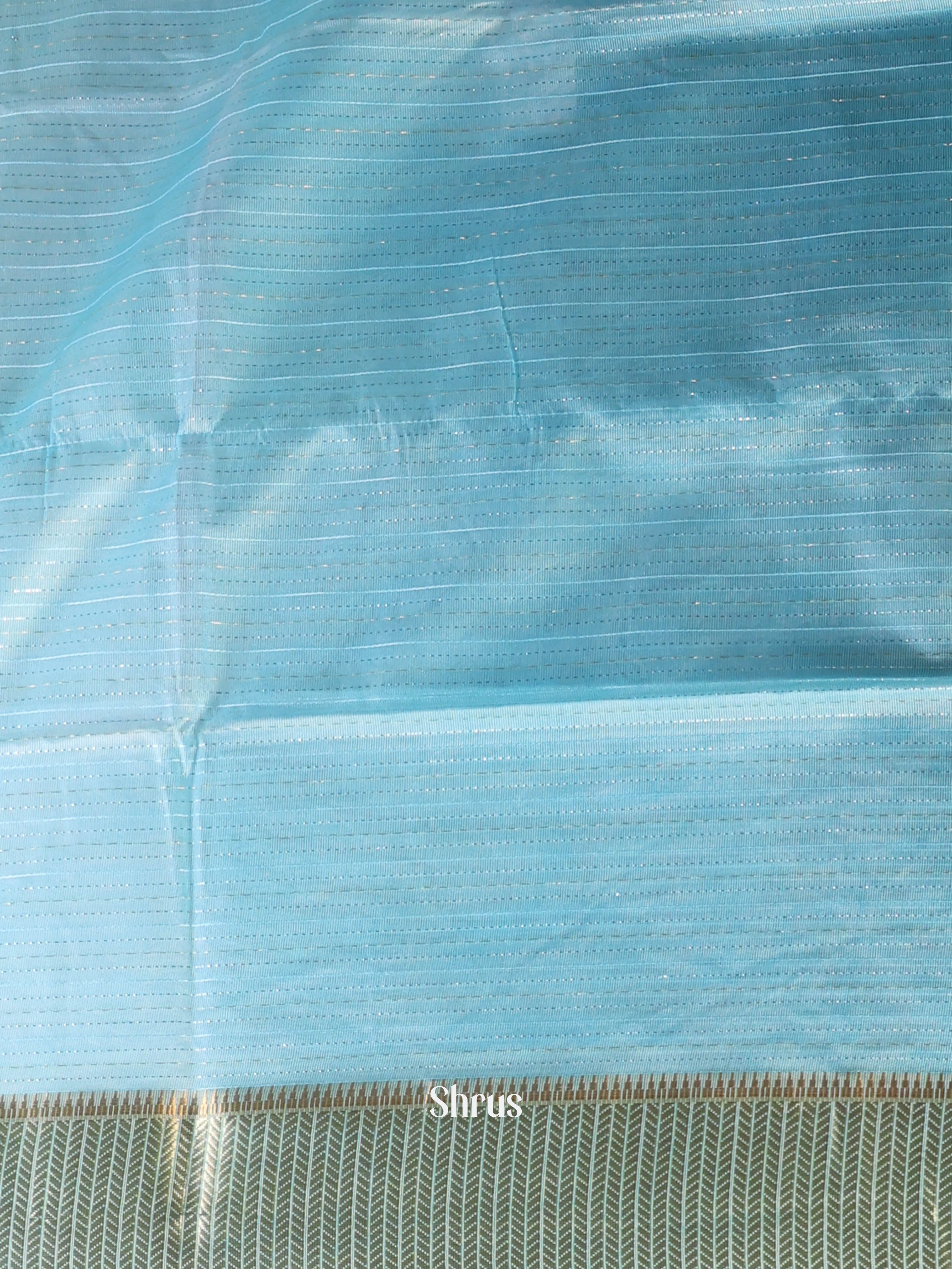 Blue- Semi Jute Saree - Shop on Shrus.com