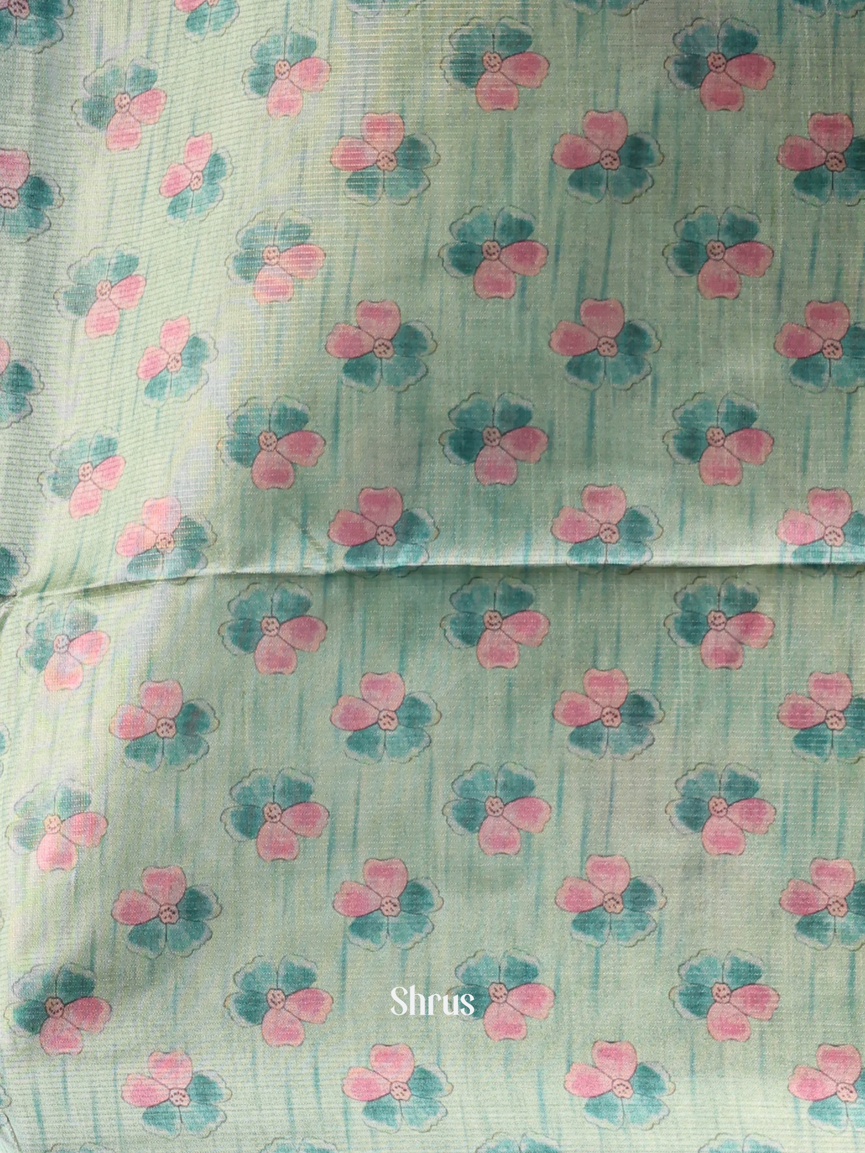 Pastel Green - Semi Jute Saree - Shop on Shrus.com