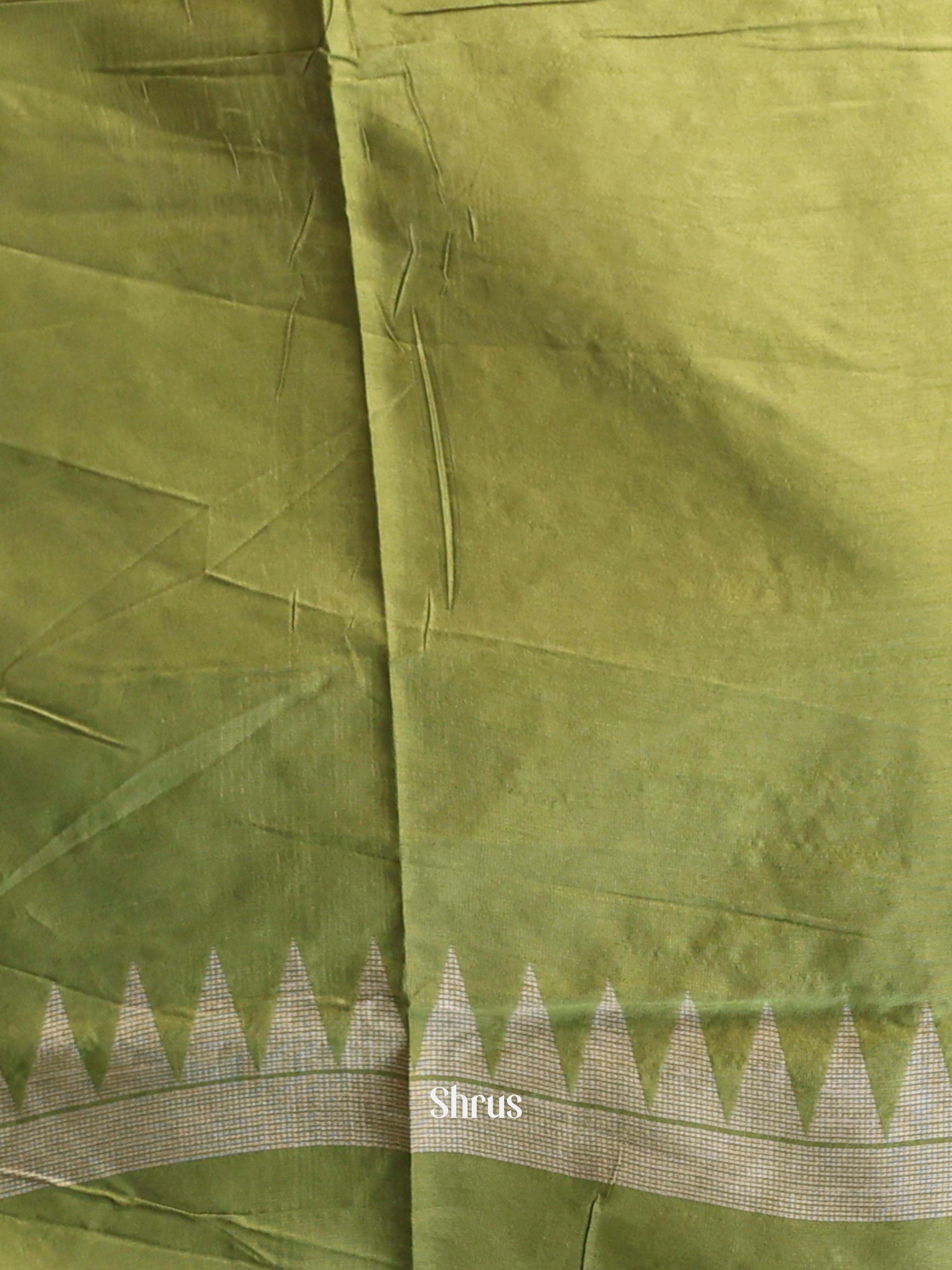 Green - Semi Rawsilk Saree - Shop on Shrus.com