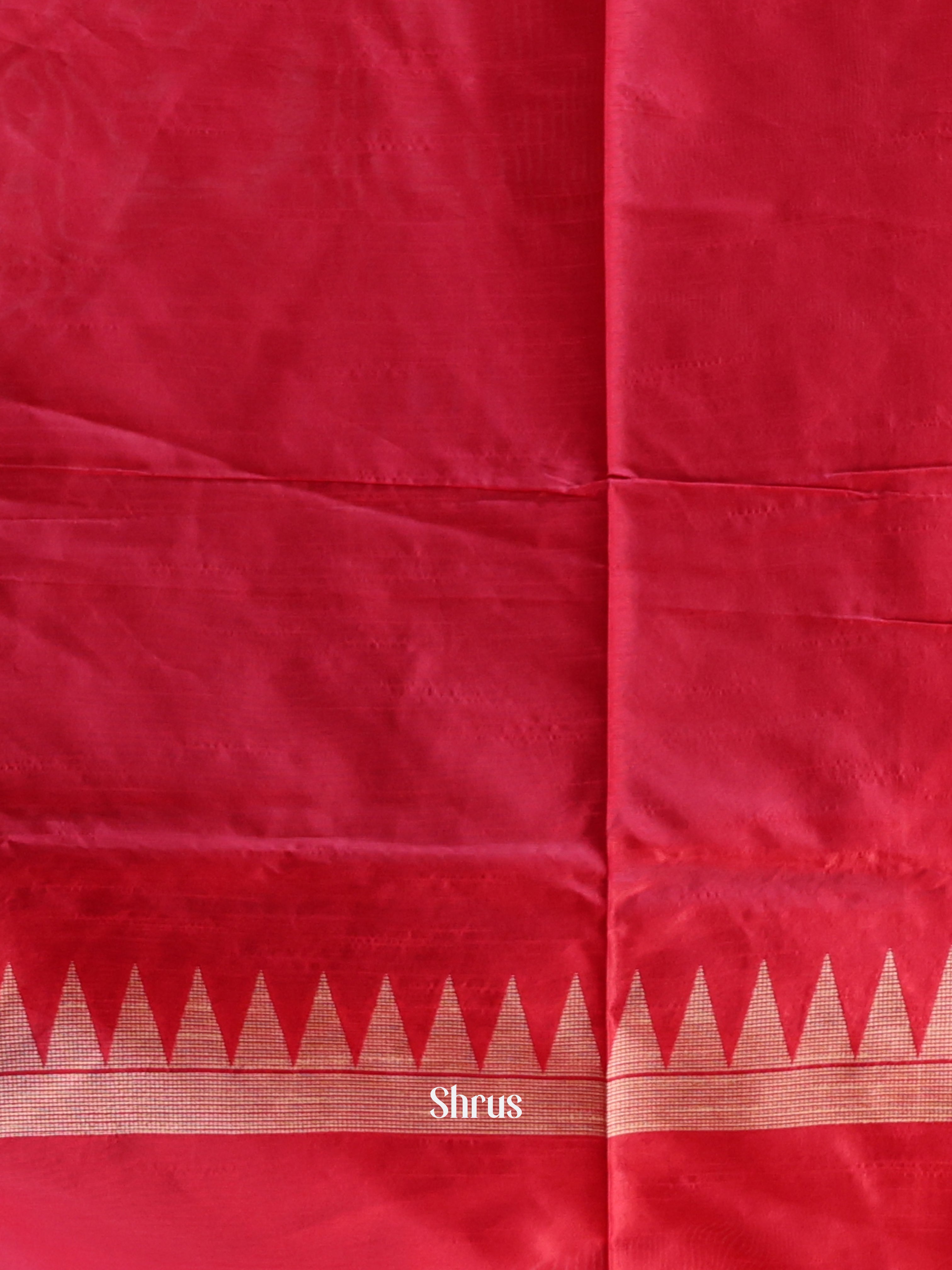 Red - Semi Rawsilk Saree - Shop on Shrus.com