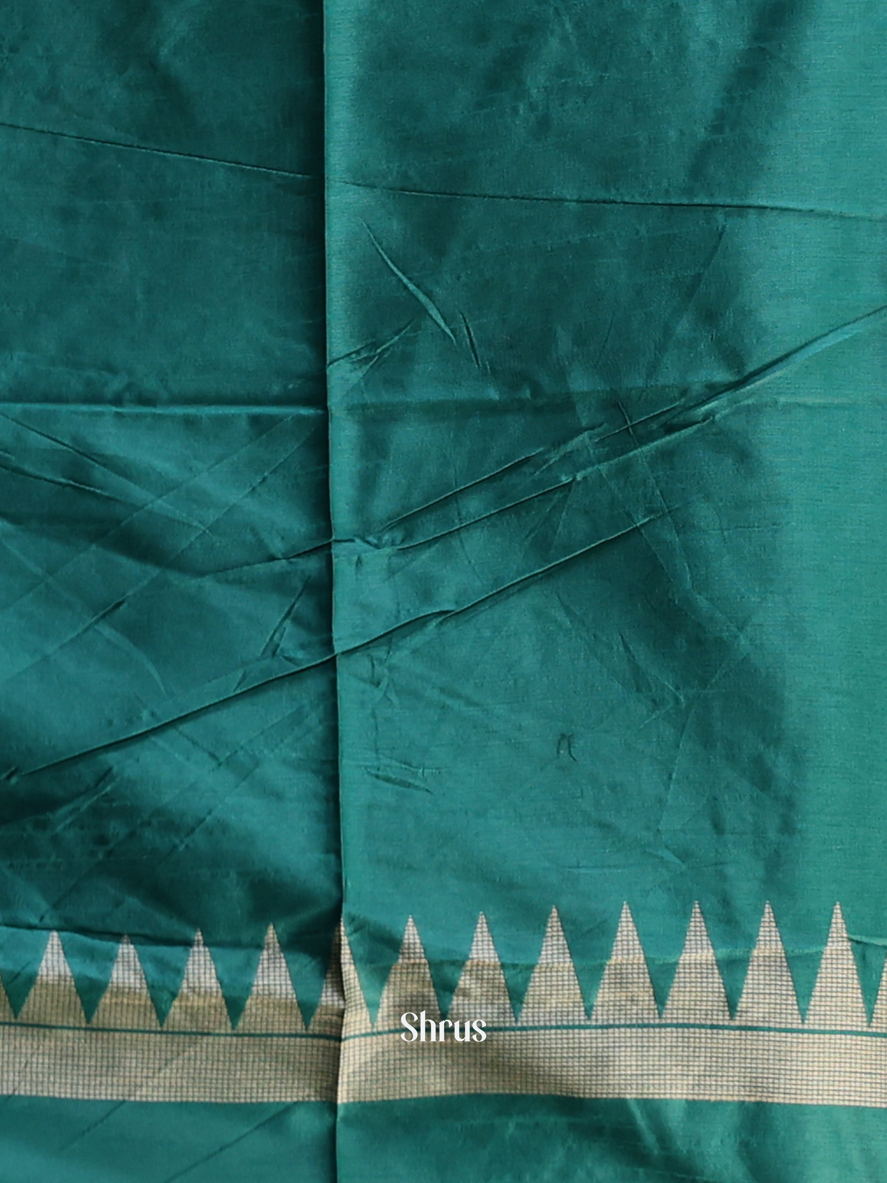 Green - Semi Rawsilk Saree - Shop on Shrus.com