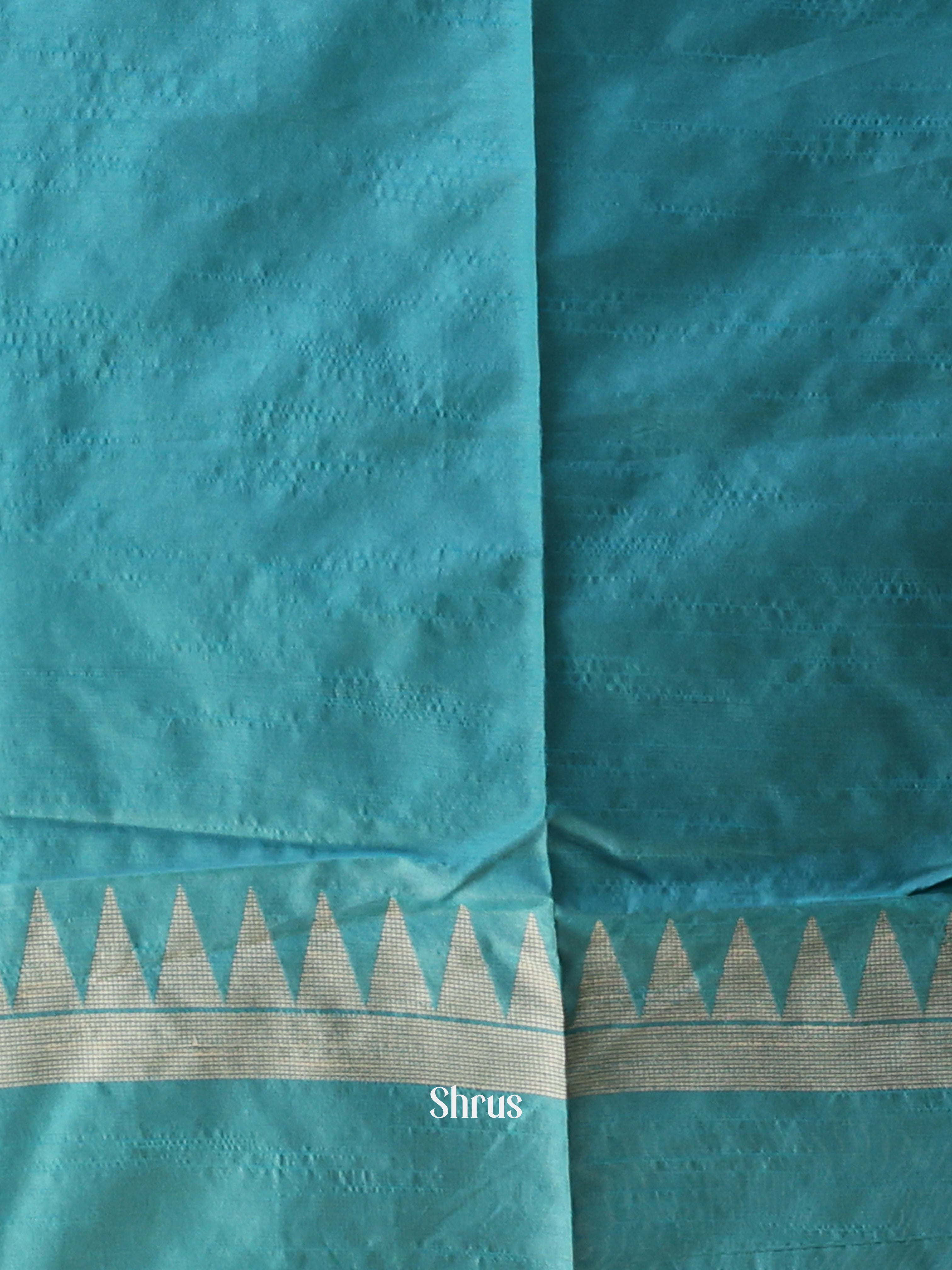 Teal - Semi Rawsilk Saree - Shop on Shrus.com