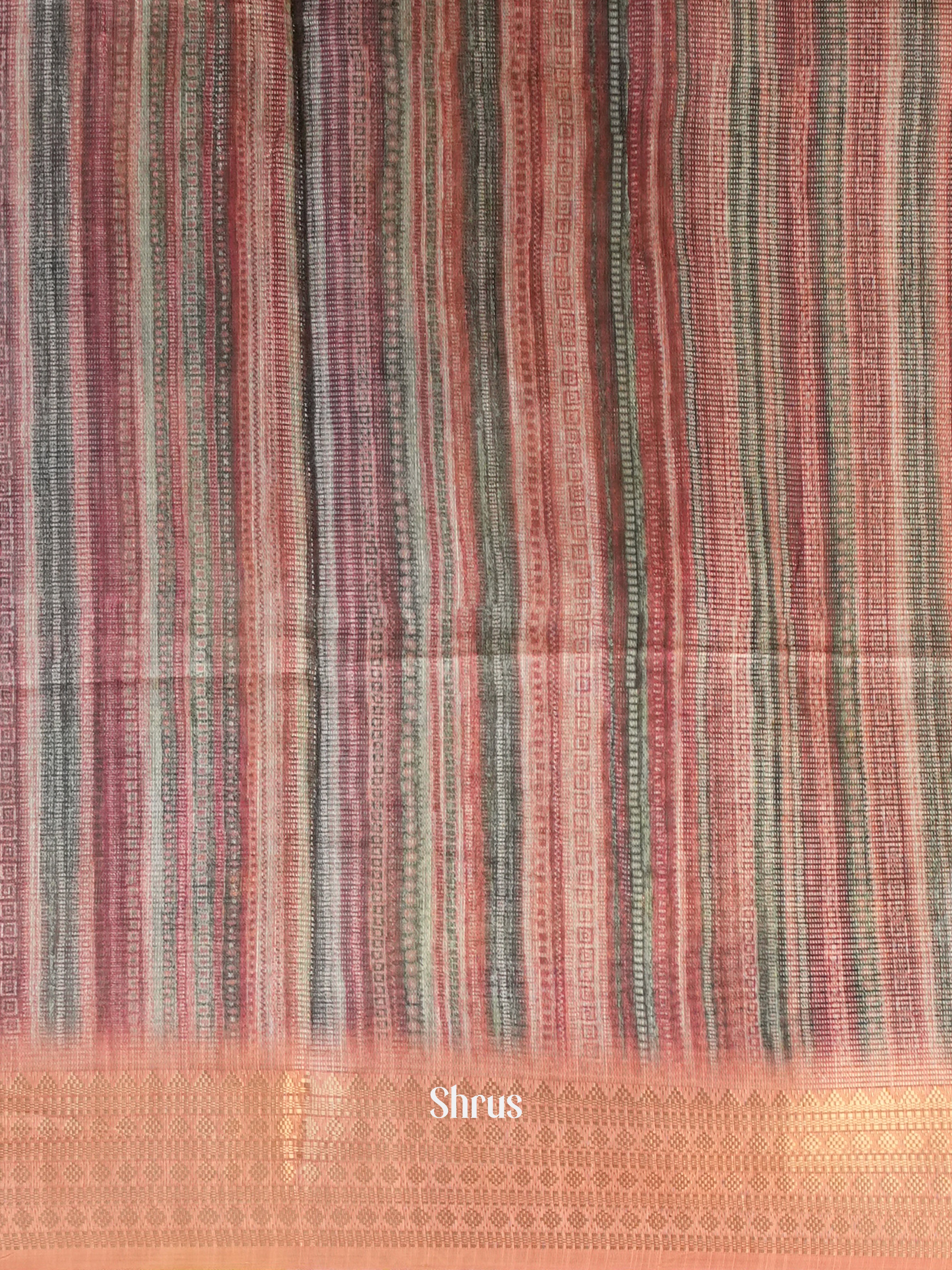 Peach - Semi Jute Saree - Shop on Shrus.com