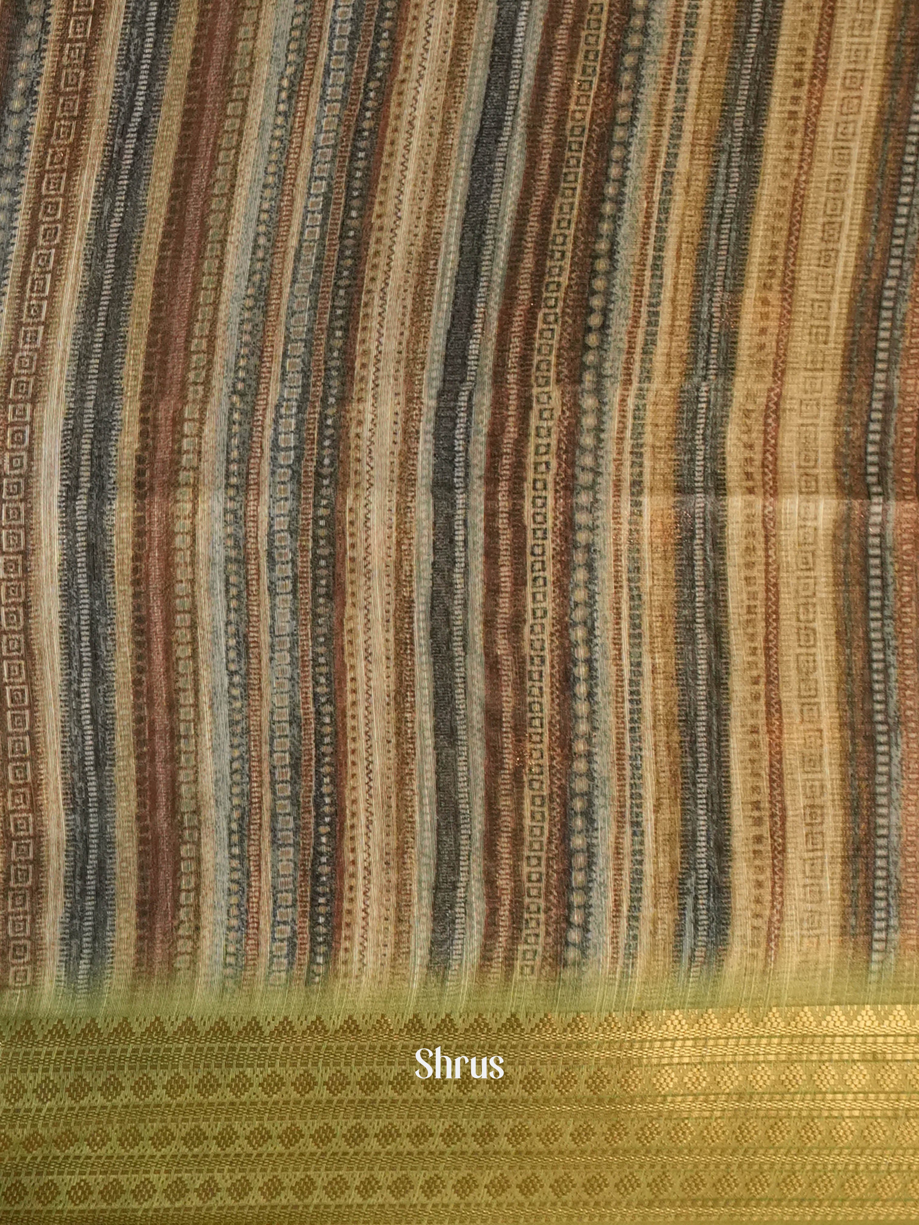 Green - Semi Jute Saree - Shop on Shrus.com