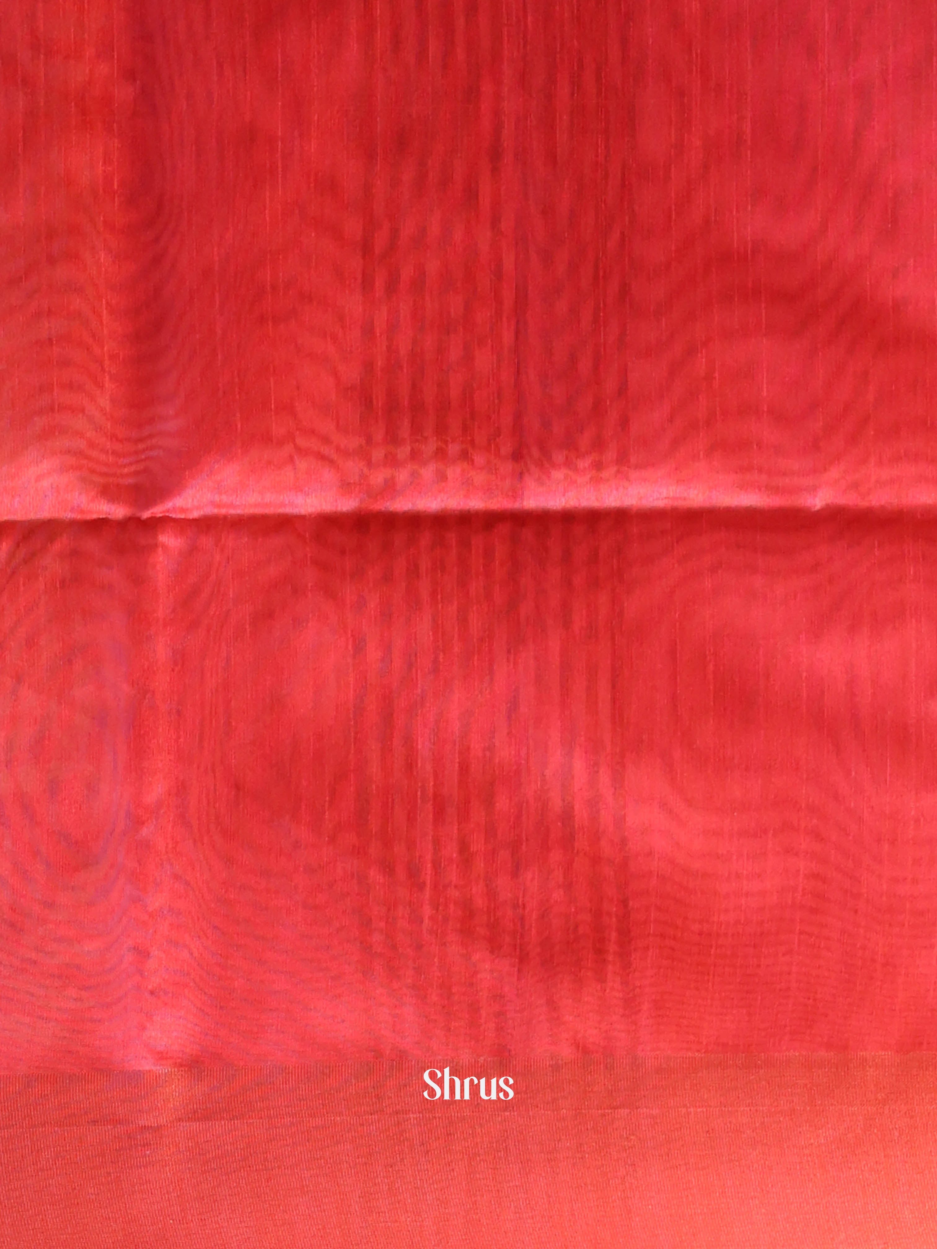 Orange & Red - Semi Jute Saree - Shop on Shrus.com