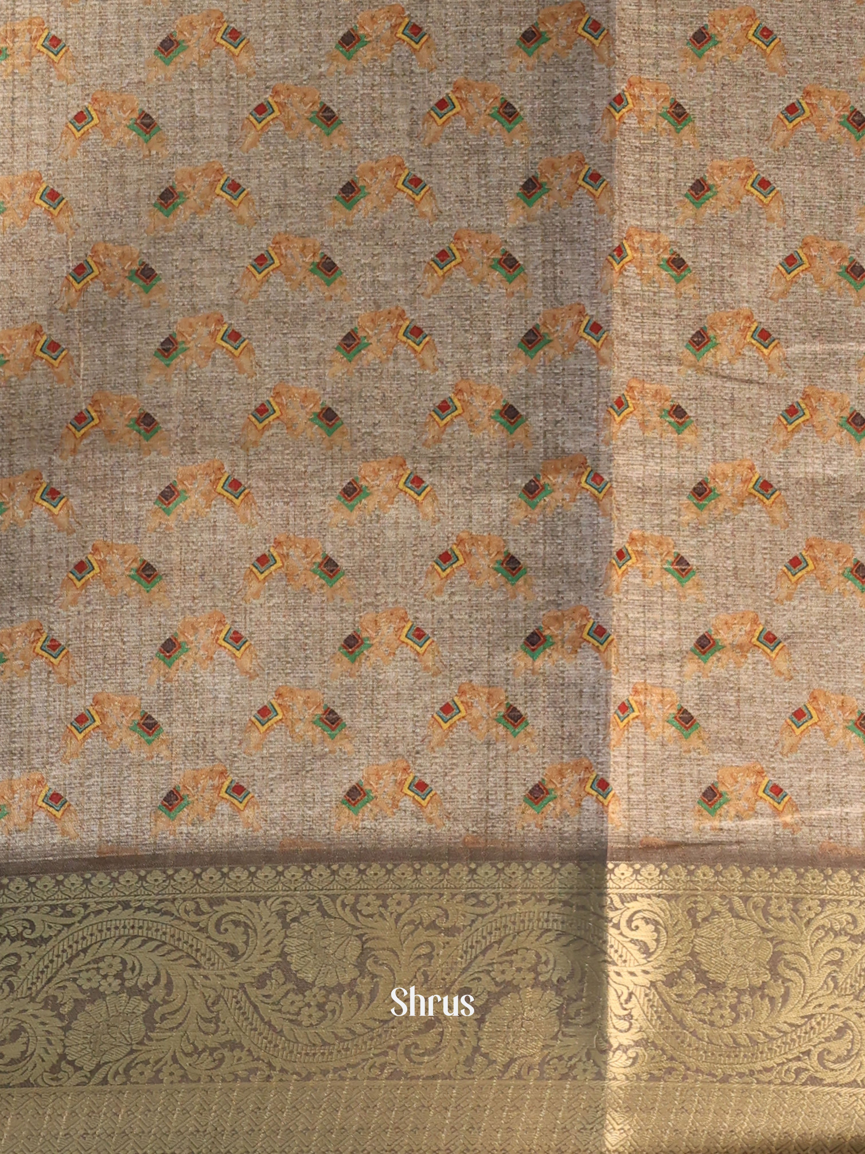 CIS15041 - Printed Semi Tussar Saree - Shop on Shrus.com