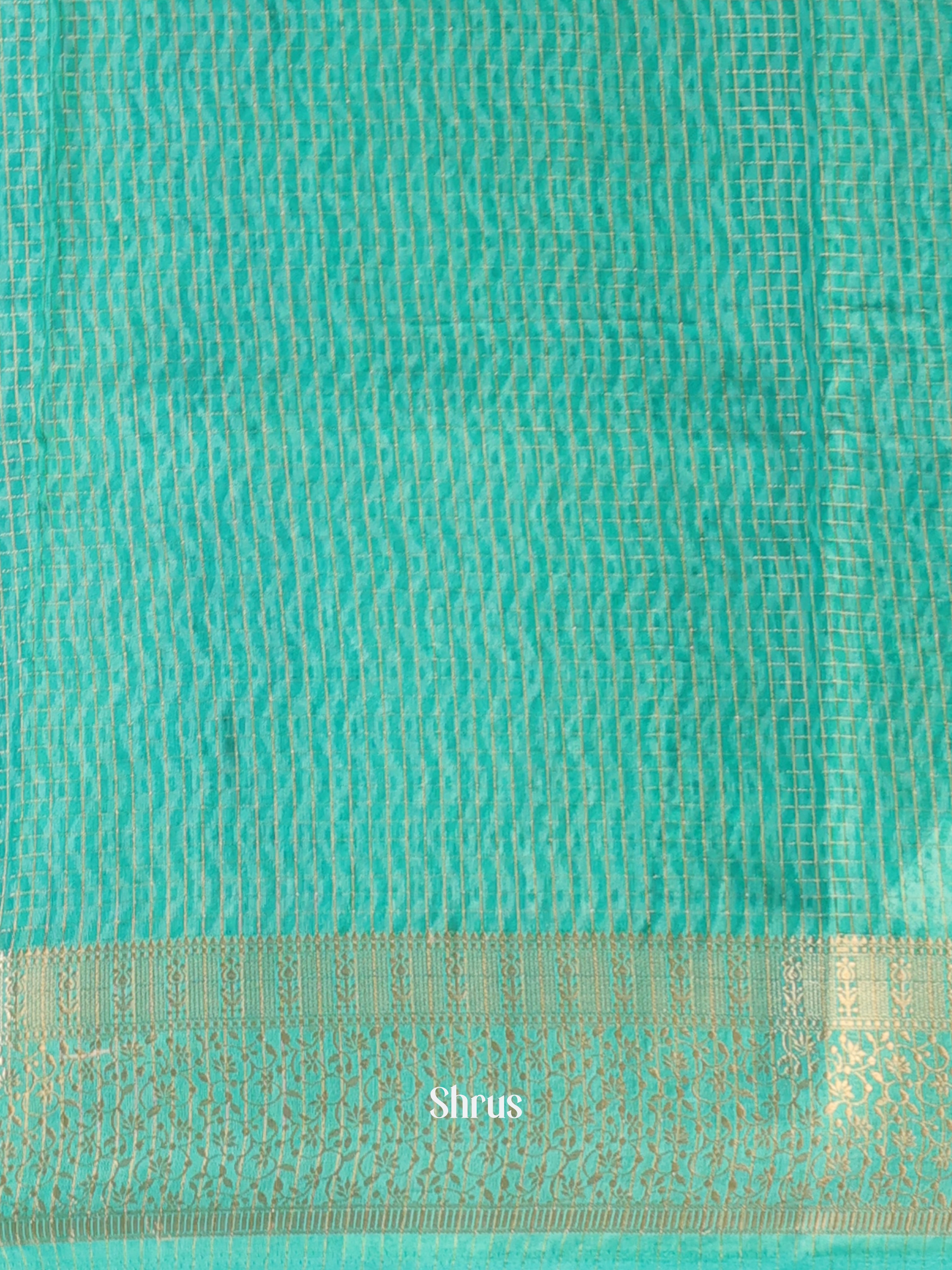 Green- Semi Chanderi Saree - Shop on Shrus.com