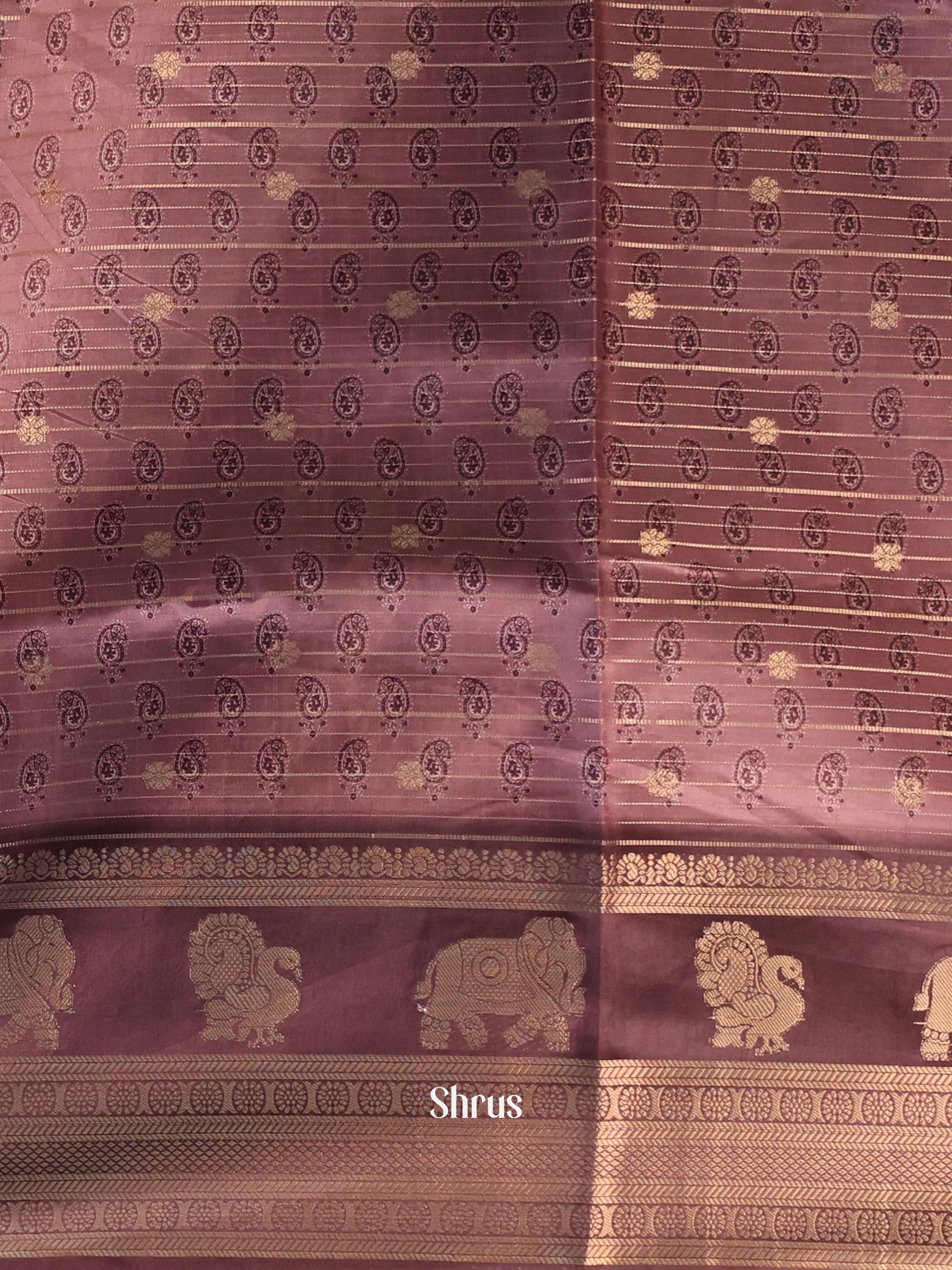 Lavender & Purple - Printed Semi Tussar Saree - Shop on Shrus.com